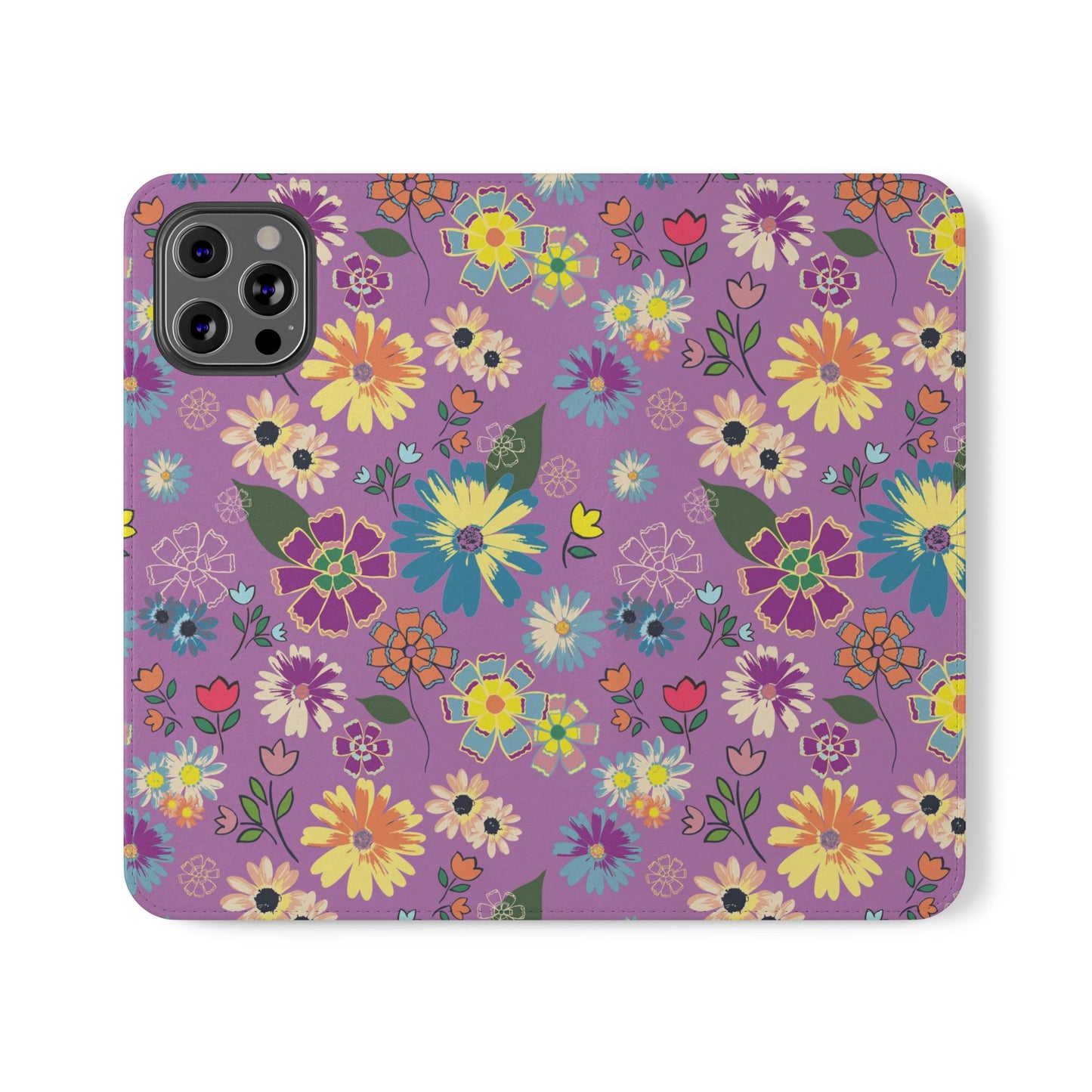 Retro Purple Floral Flip Phone Case ~ Roxy Design