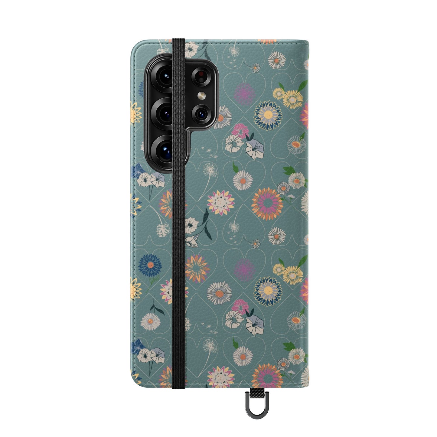Floral Teal Flip Phone Case ~ Angie Lee Design