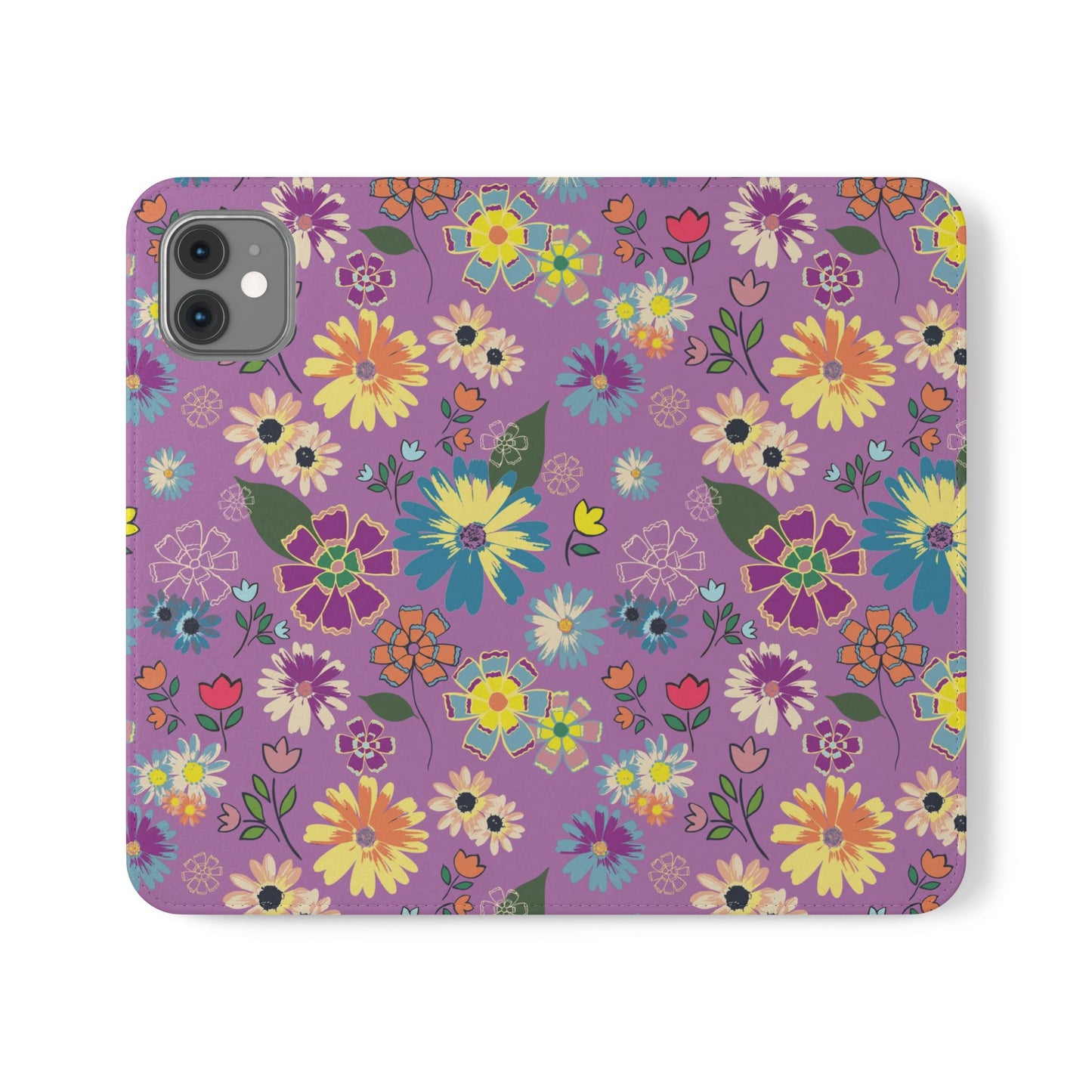 Retro Purple Floral Flip Phone Case ~ Roxy Design