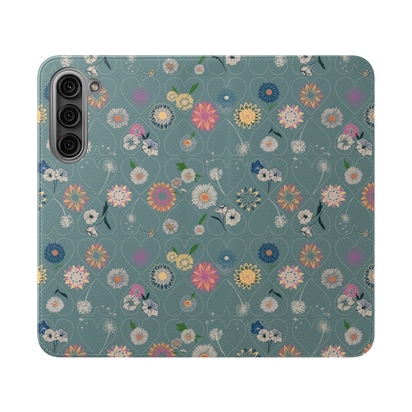 Floral Teal Flip Phone Case ~ Angie Lee Design
