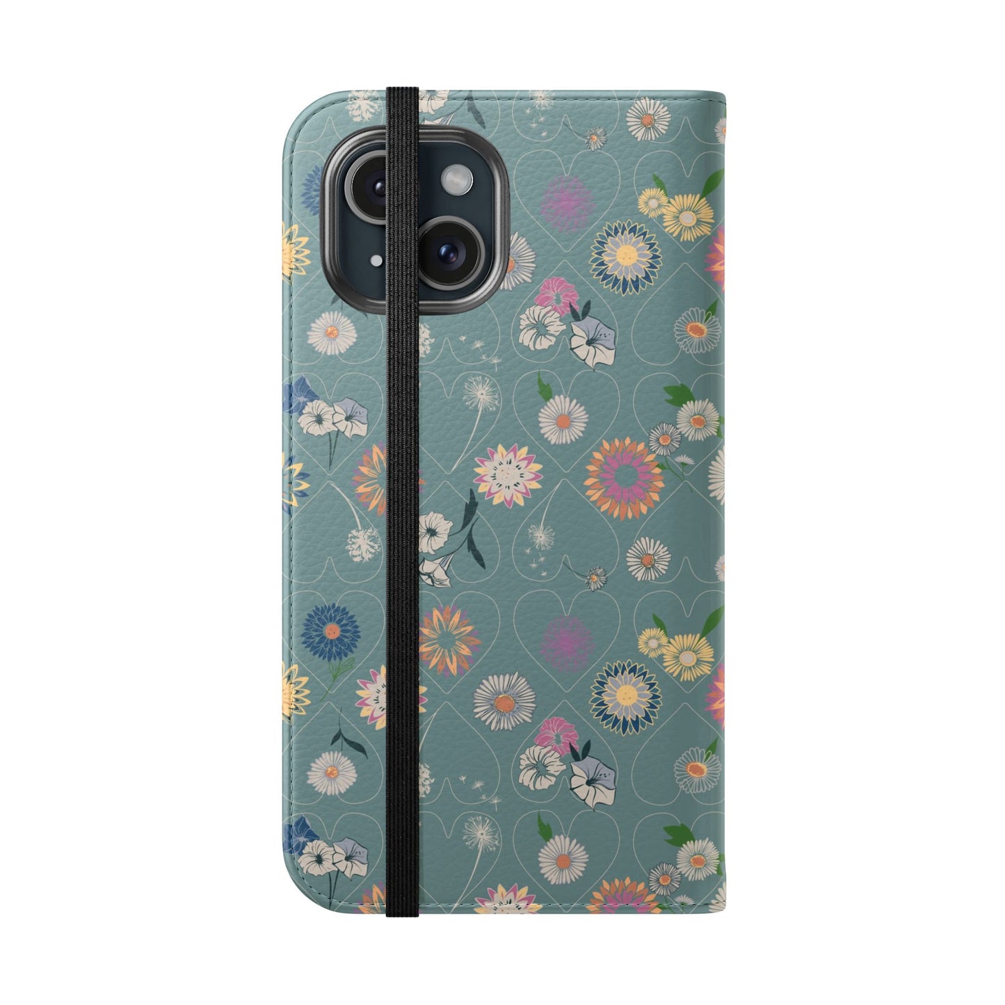 Floral Teal Flip Phone Case ~ Angie Lee Design