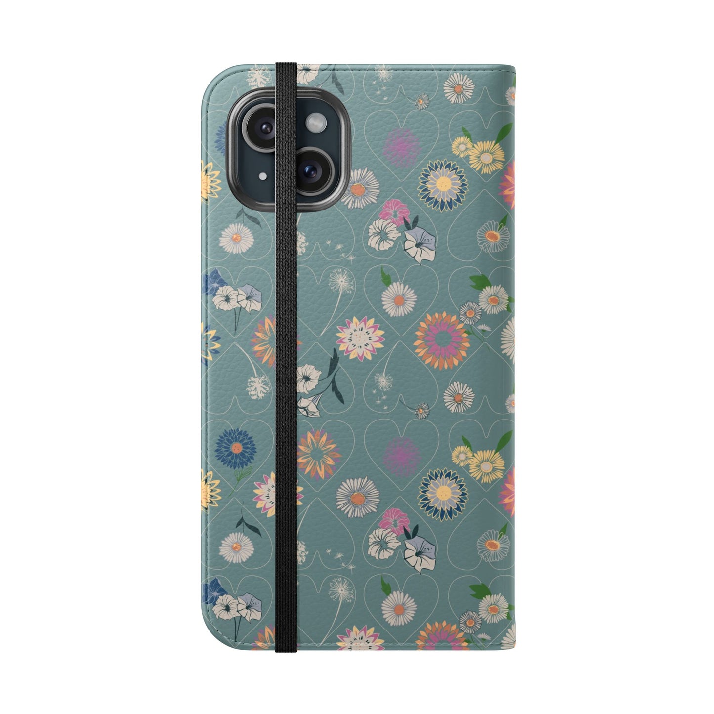 Floral Teal Flip Phone Case ~ Angie Lee Design