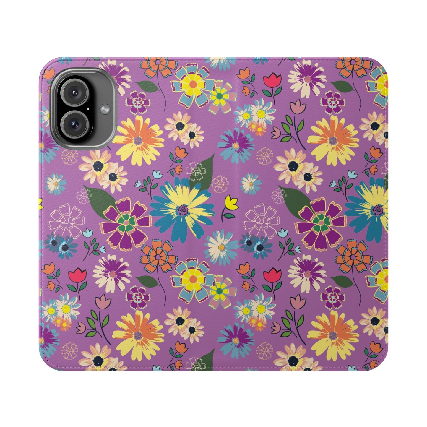 Retro Purple Floral Flip Phone Case ~ Roxy Design