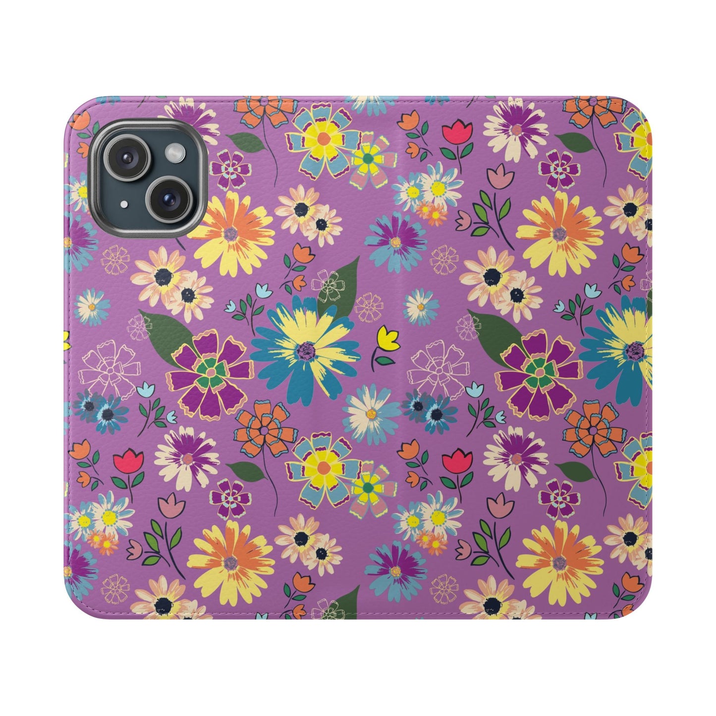 Retro Purple Floral Flip Phone Case ~ Roxy Design