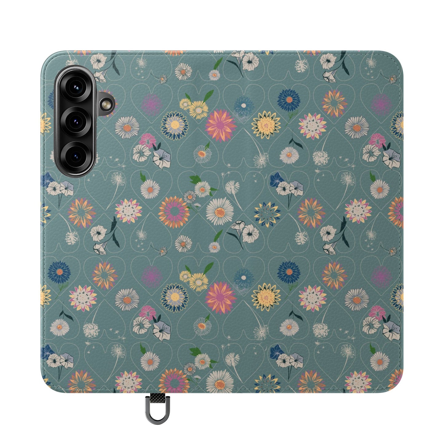 Floral Teal Flip Phone Case ~ Angie Lee Design