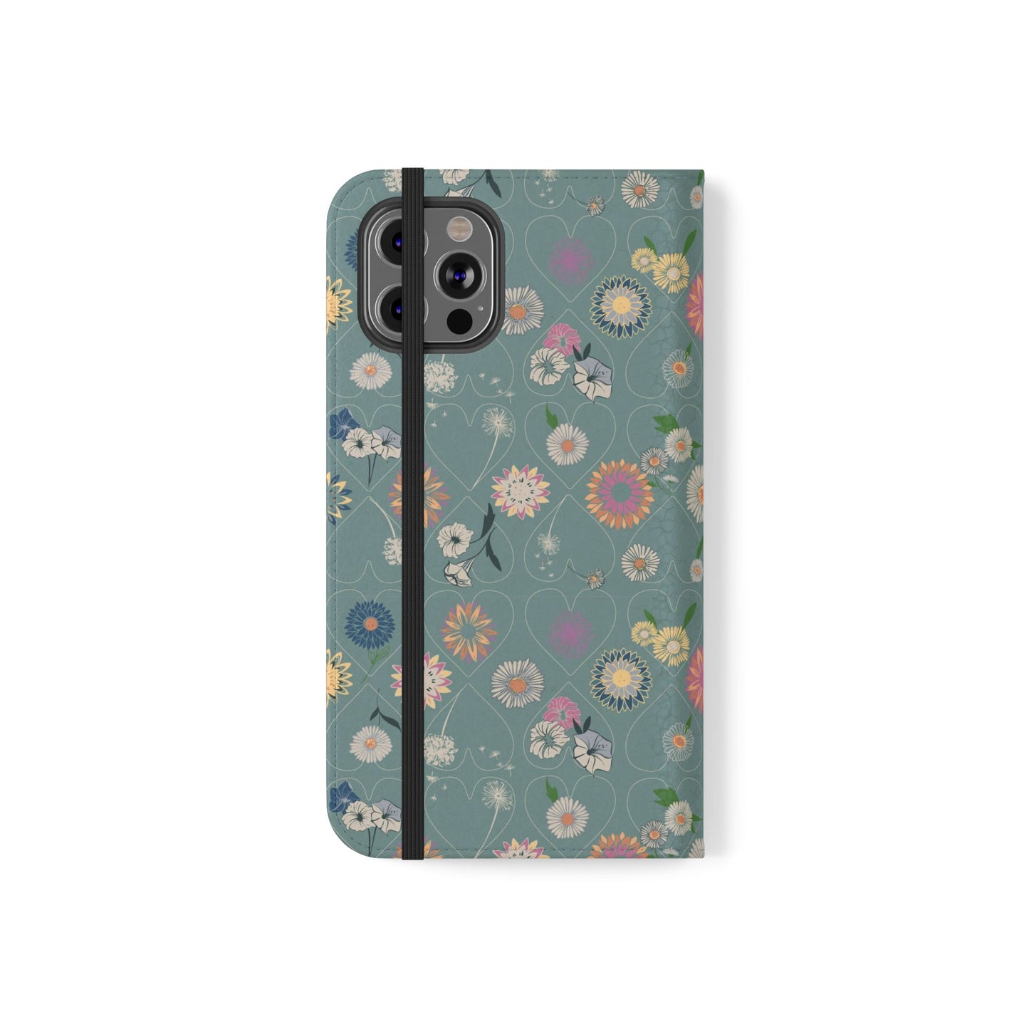 Floral Teal Flip Phone Case ~ Angie Lee Design