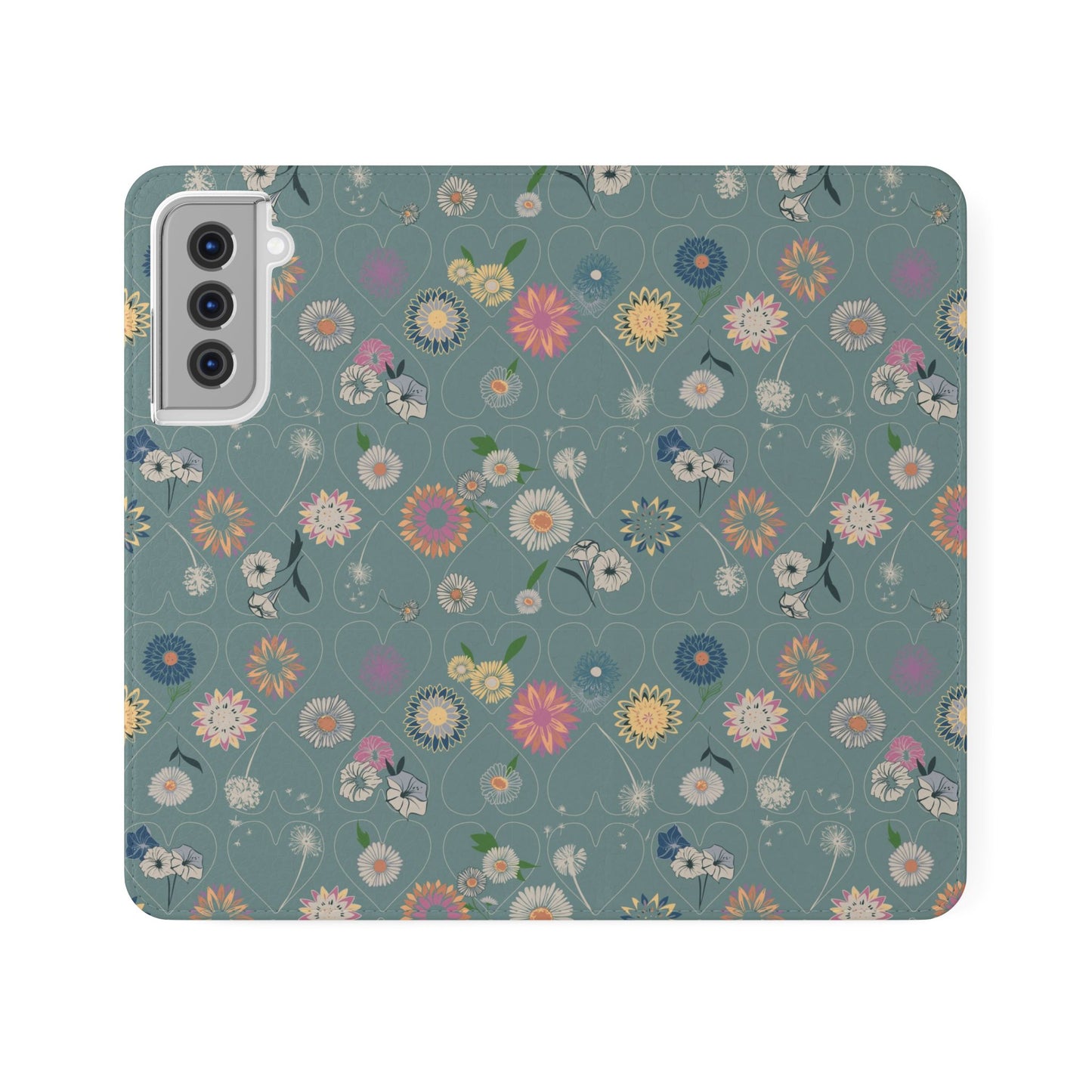 Floral Teal Flip Phone Case ~ Angie Lee Design