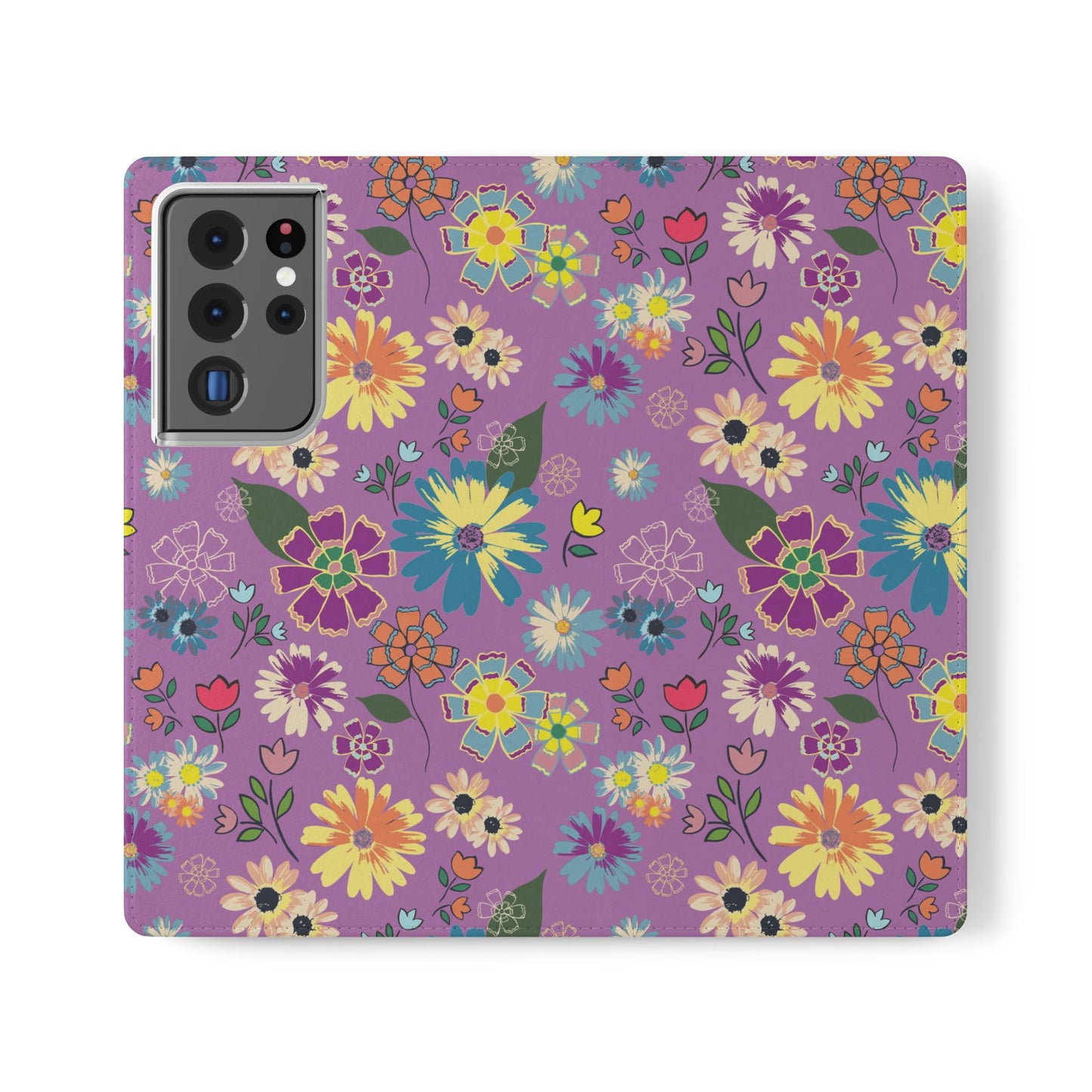 Retro Purple Floral Flip Phone Case ~ Roxy Design