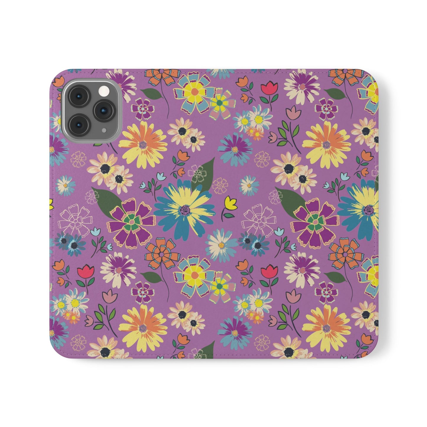 Retro Purple Floral Flip Phone Case ~ Roxy Design