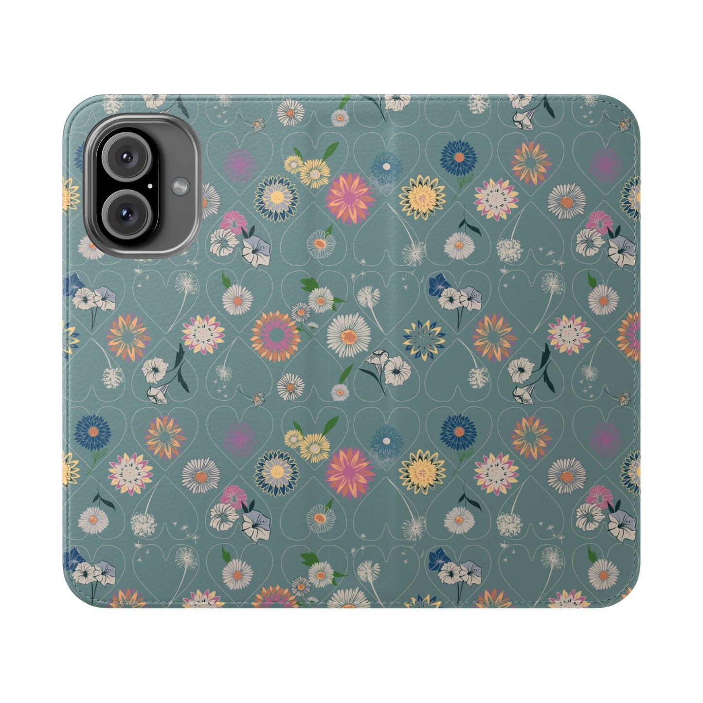 Floral Teal Flip Phone Case ~ Angie Lee Design
