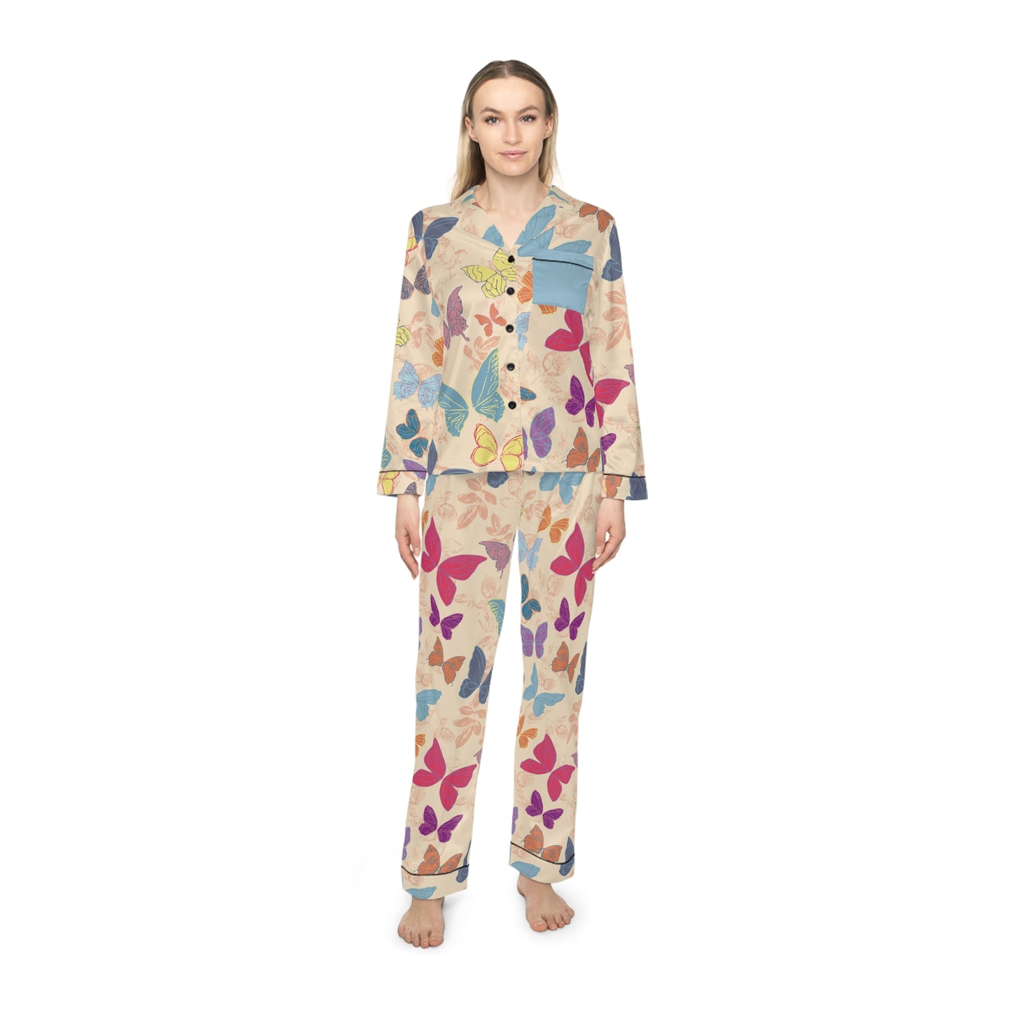 Floral Satin Pajamas Set ~ Humble Rose Design