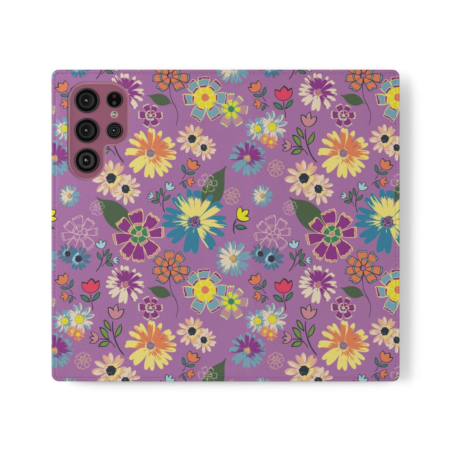 Retro Purple Floral Flip Phone Case ~ Roxy Design