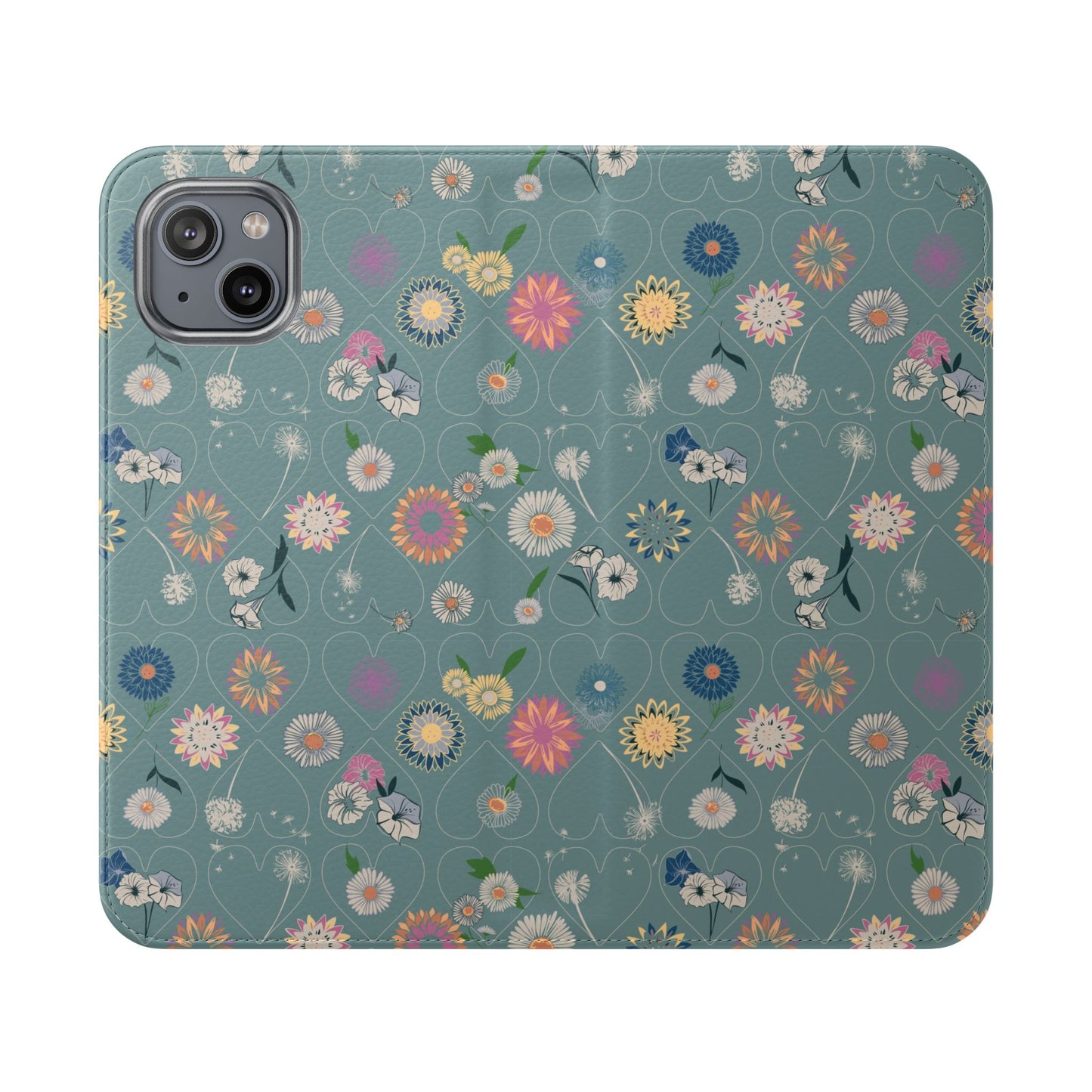 Floral Teal Flip Phone Case ~ Angie Lee Design
