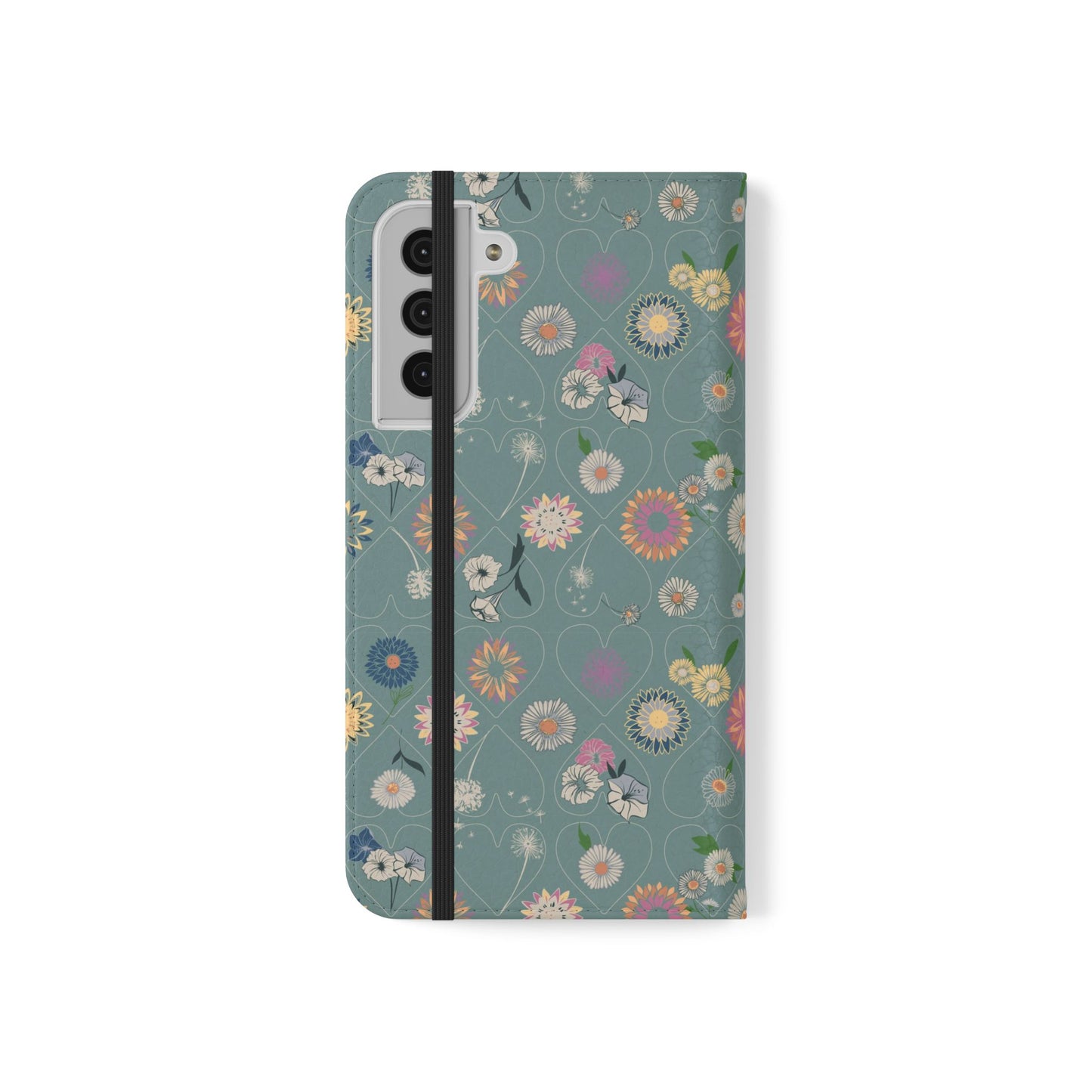 Floral Teal Flip Phone Case ~ Angie Lee Design