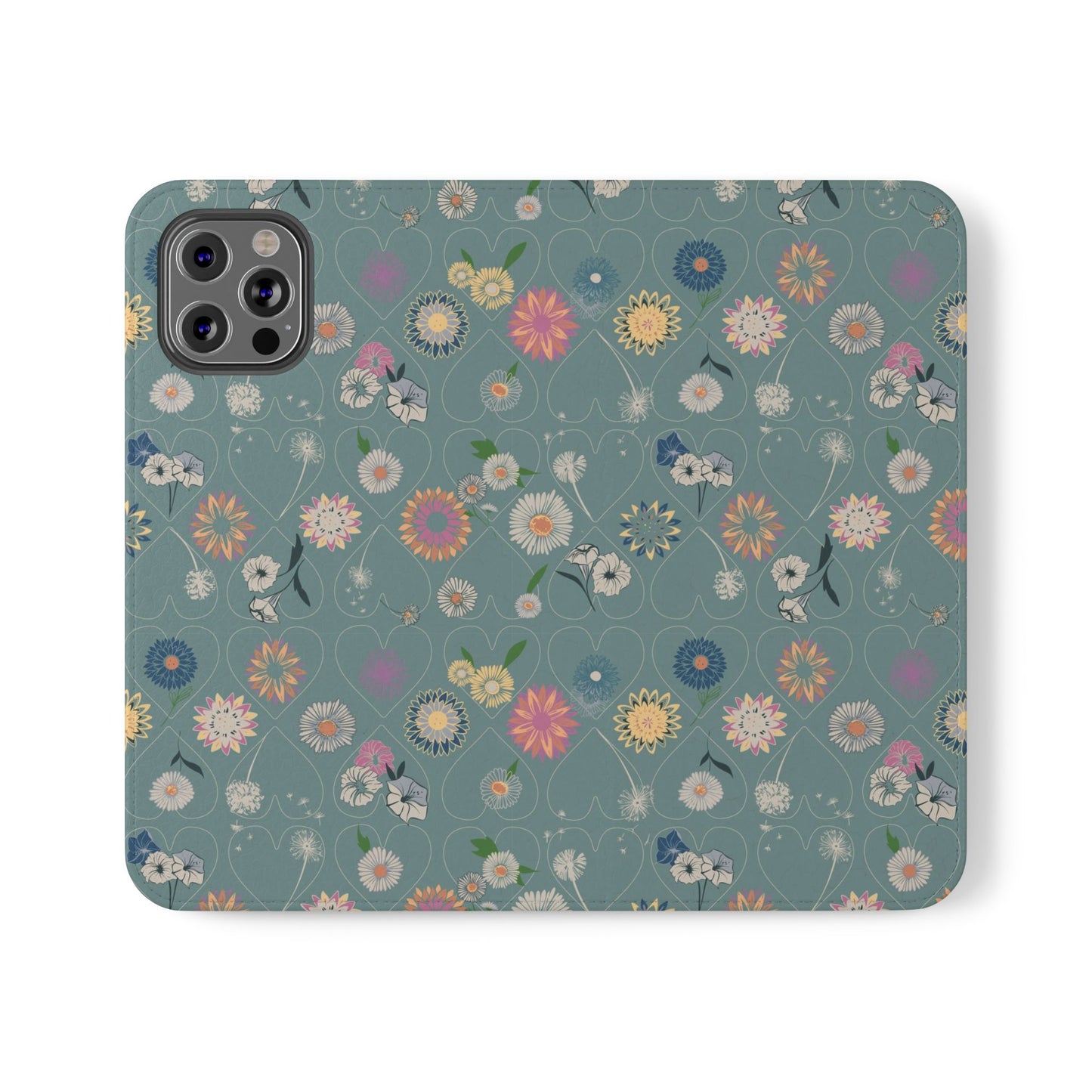 Floral Teal Flip Phone Case ~ Angie Lee Design