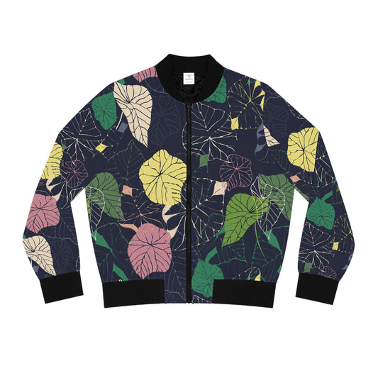 Vintage Bomber Jacket ~ Habour Leaves Design