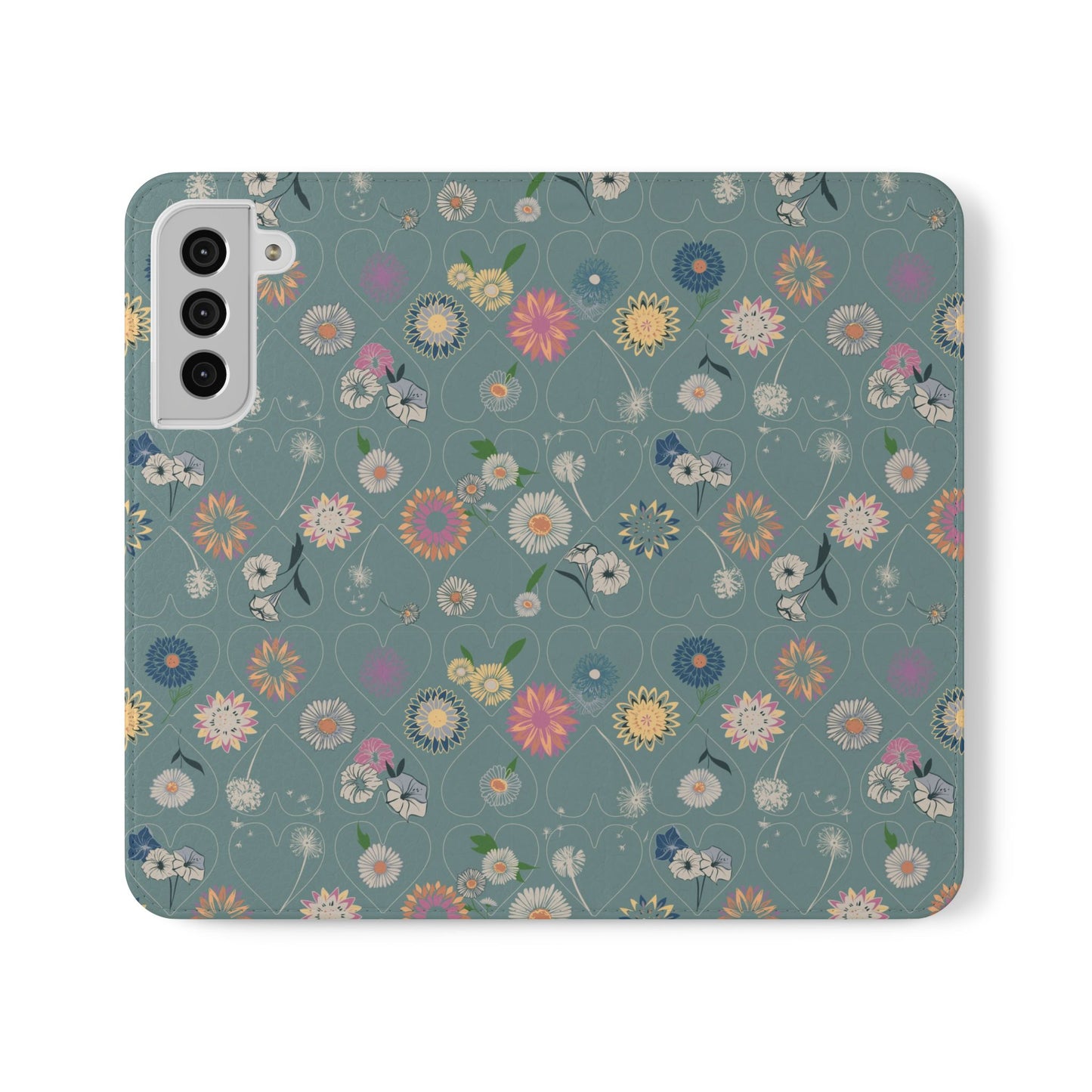 Floral Teal Flip Phone Case ~ Angie Lee Design