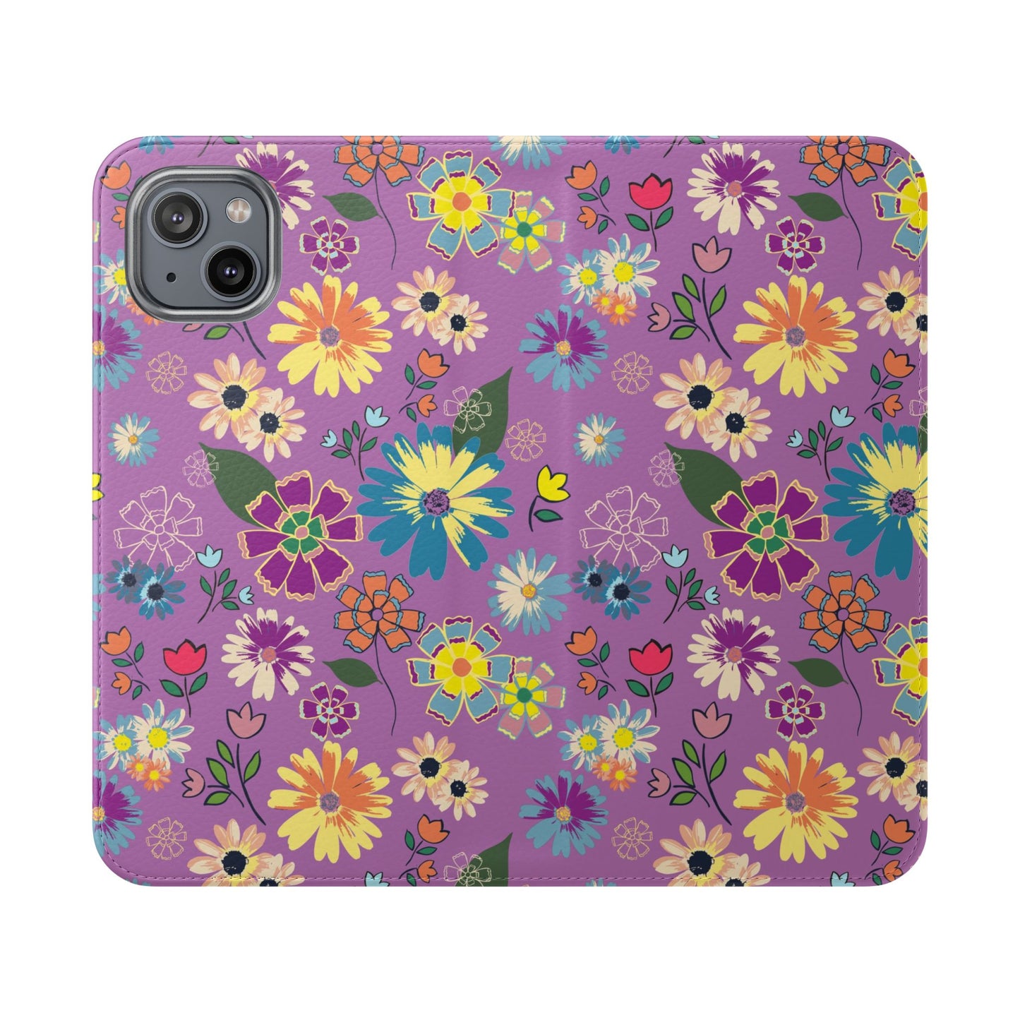 Retro Purple Floral Flip Phone Case ~ Roxy Design
