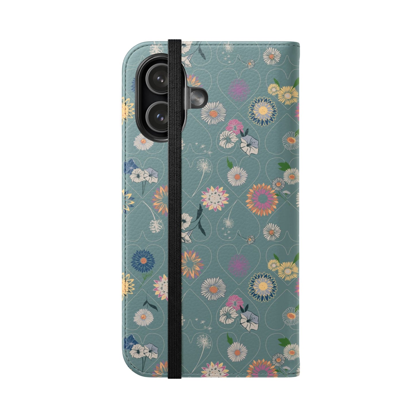 Floral Teal Flip Phone Case ~ Angie Lee Design