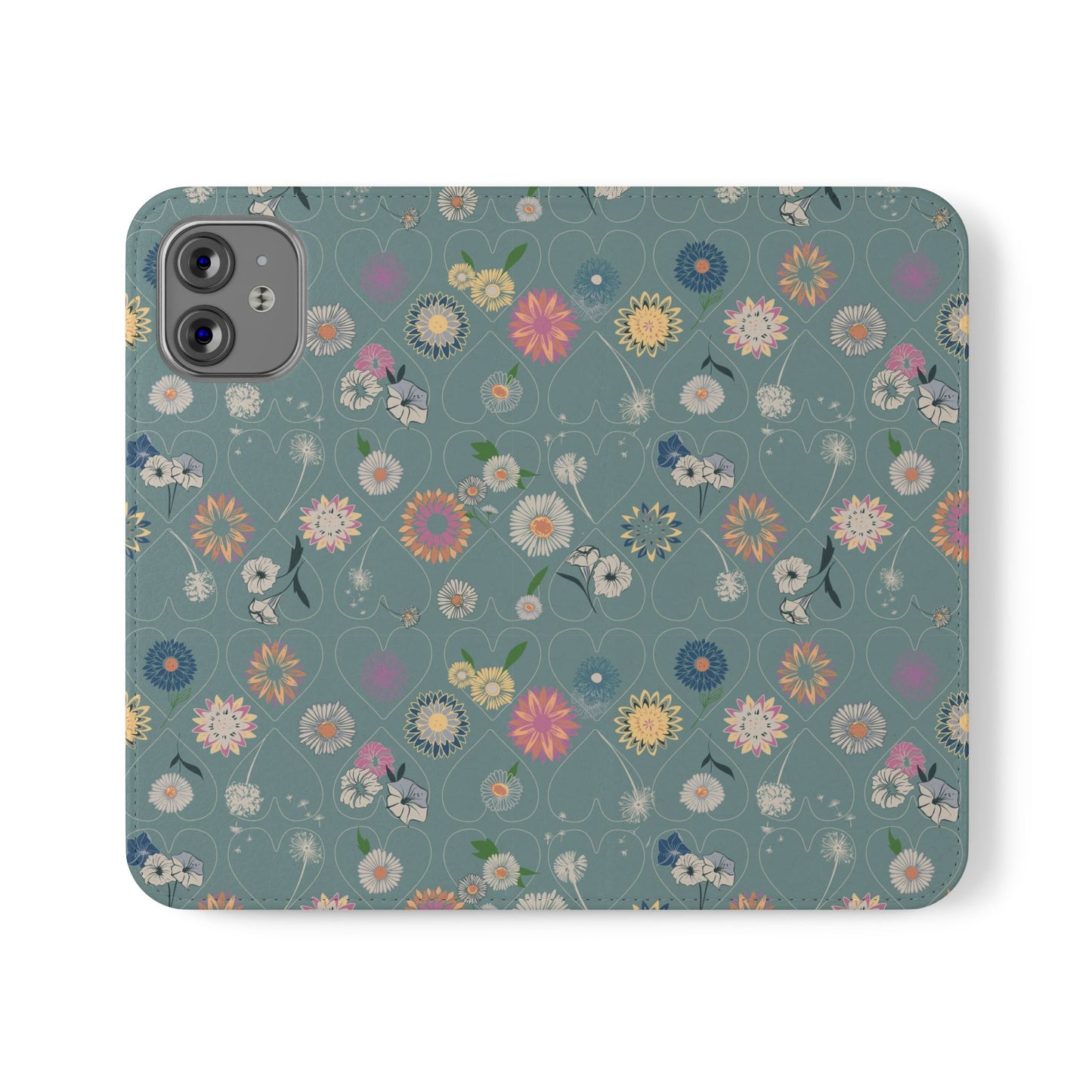 Floral Teal Flip Phone Case ~ Angie Lee Design