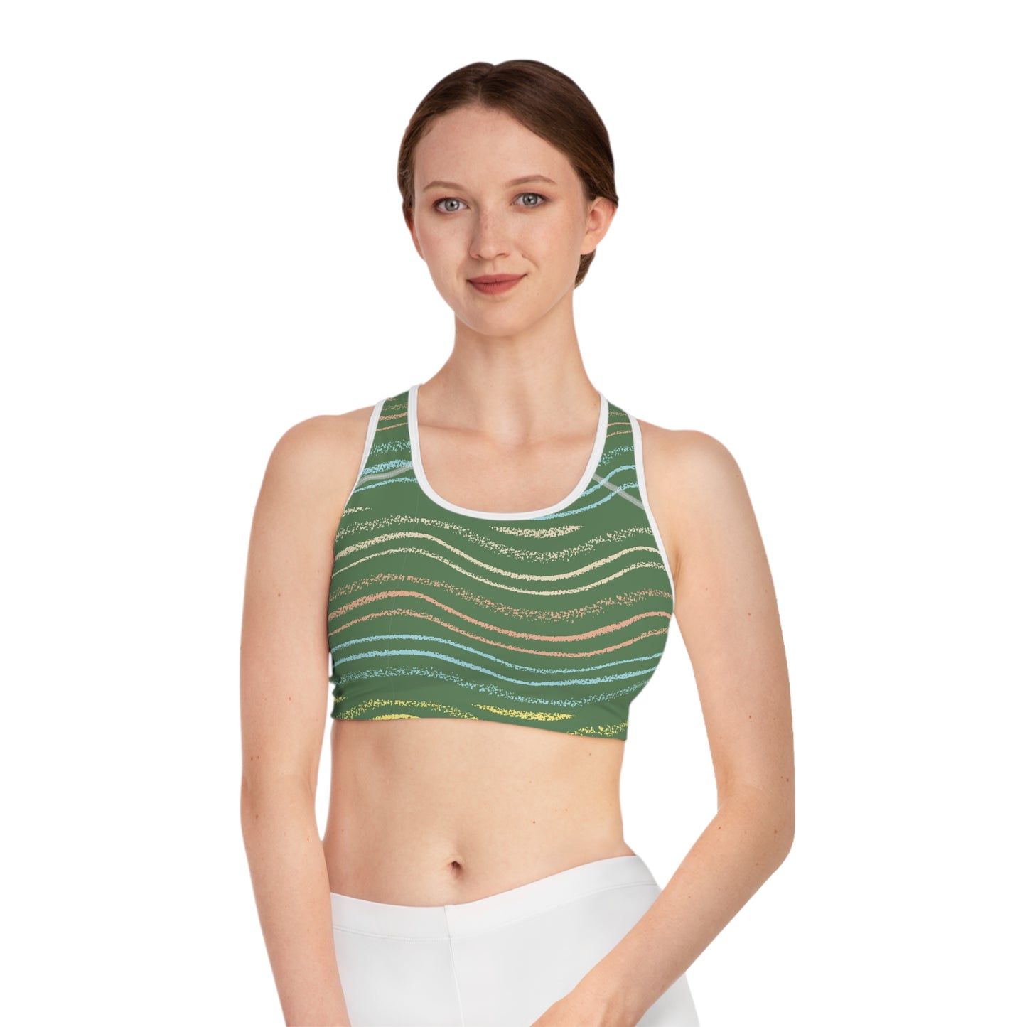 Colorful Wave Pattern Sports Bra