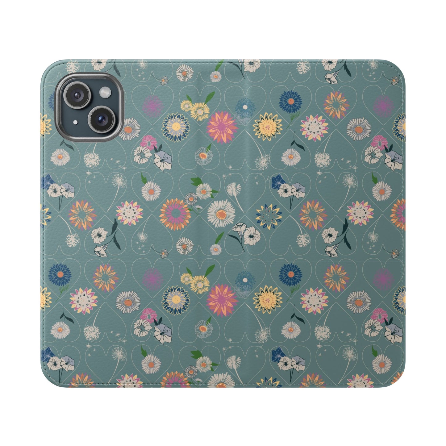 Floral Teal Flip Phone Case ~ Angie Lee Design