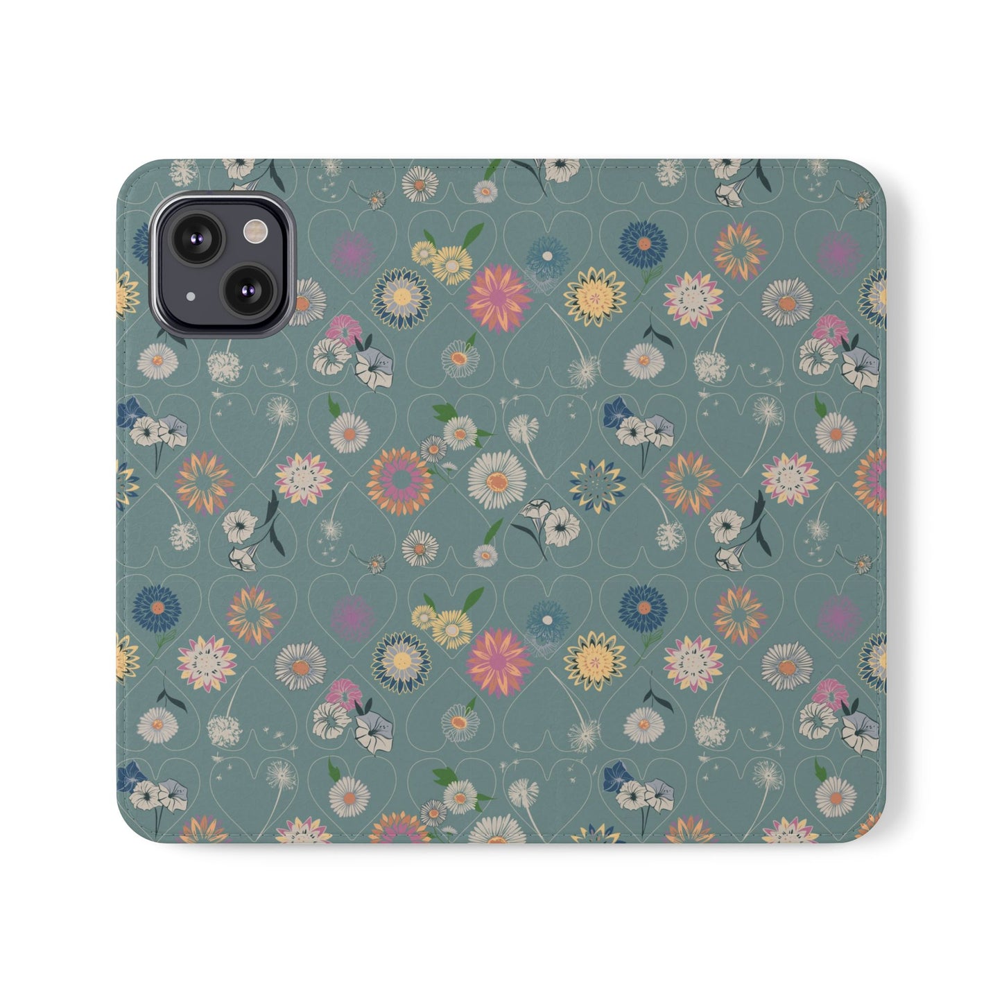 Floral Teal Flip Phone Case ~ Angie Lee Design
