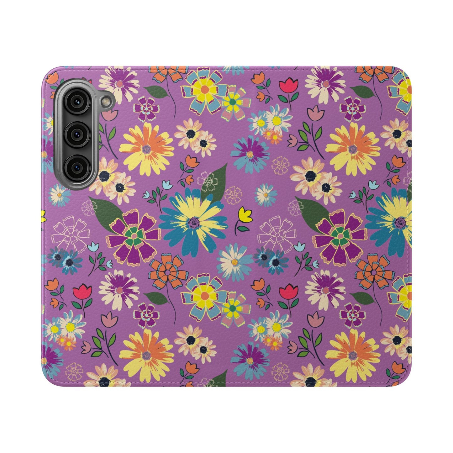 Retro Purple Floral Flip Phone Case ~ Roxy Design