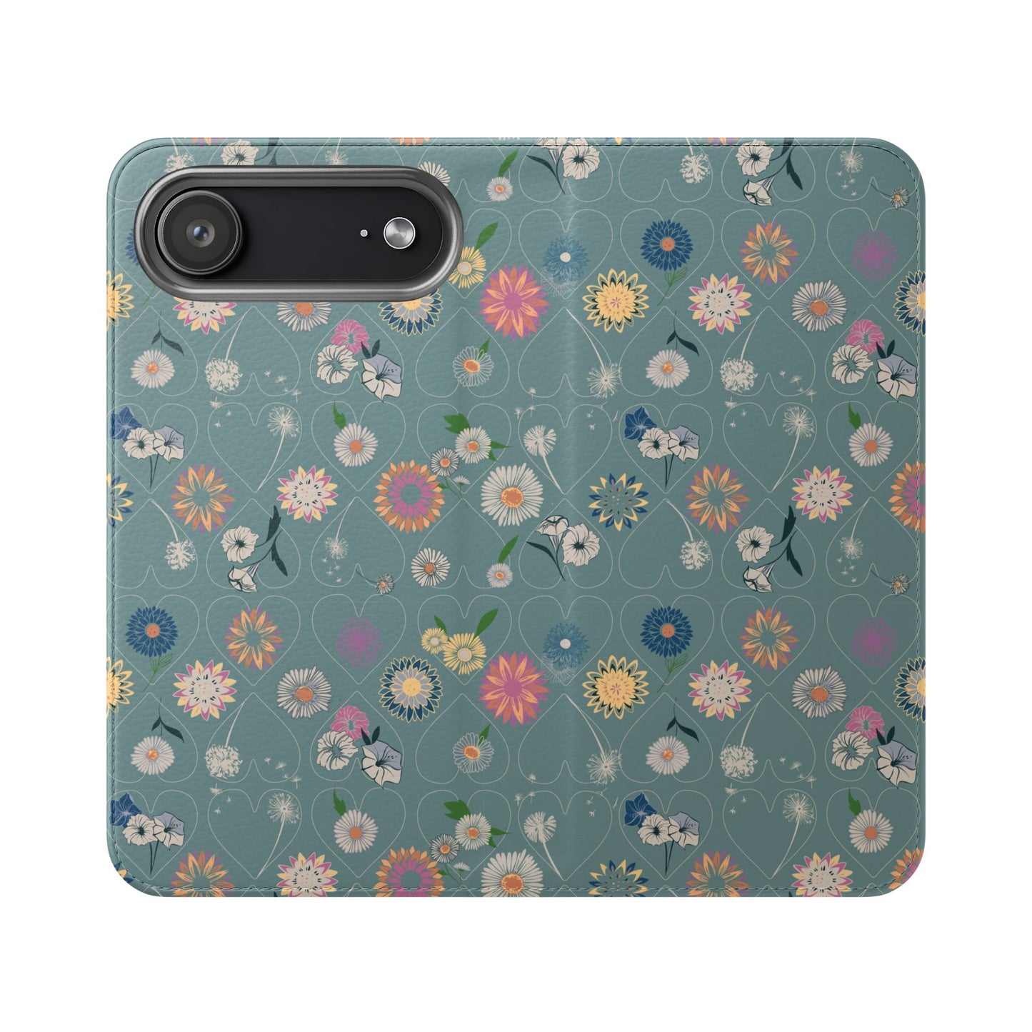 Floral Teal Flip Phone Case ~ Angie Lee Design