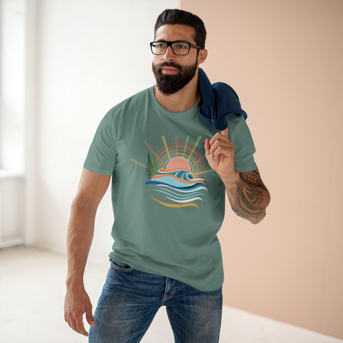 Sunset Surf Waves Tee — Retro Beach Sunrise Graphic T-Shirt