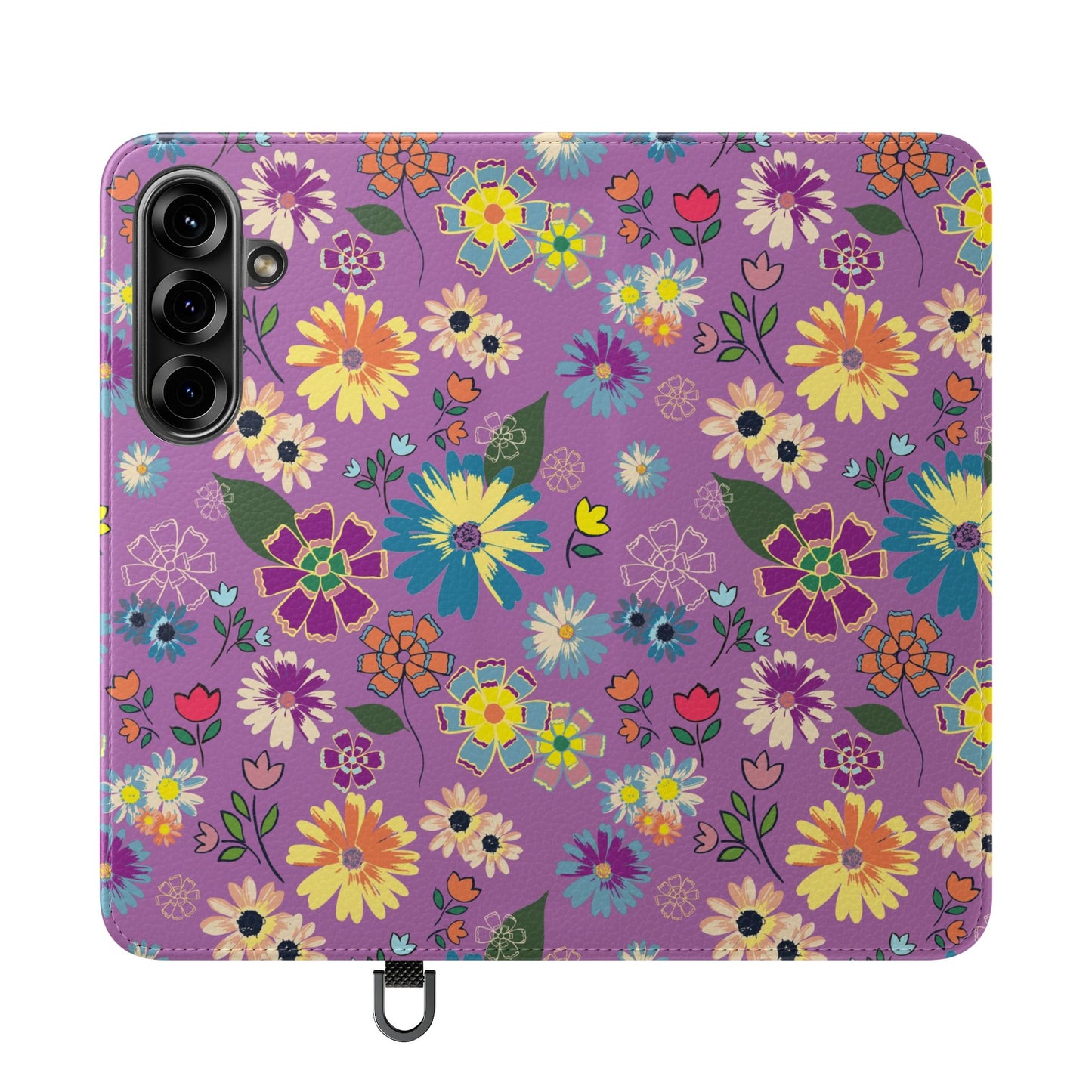Retro Purple Floral Flip Phone Case ~ Roxy Design