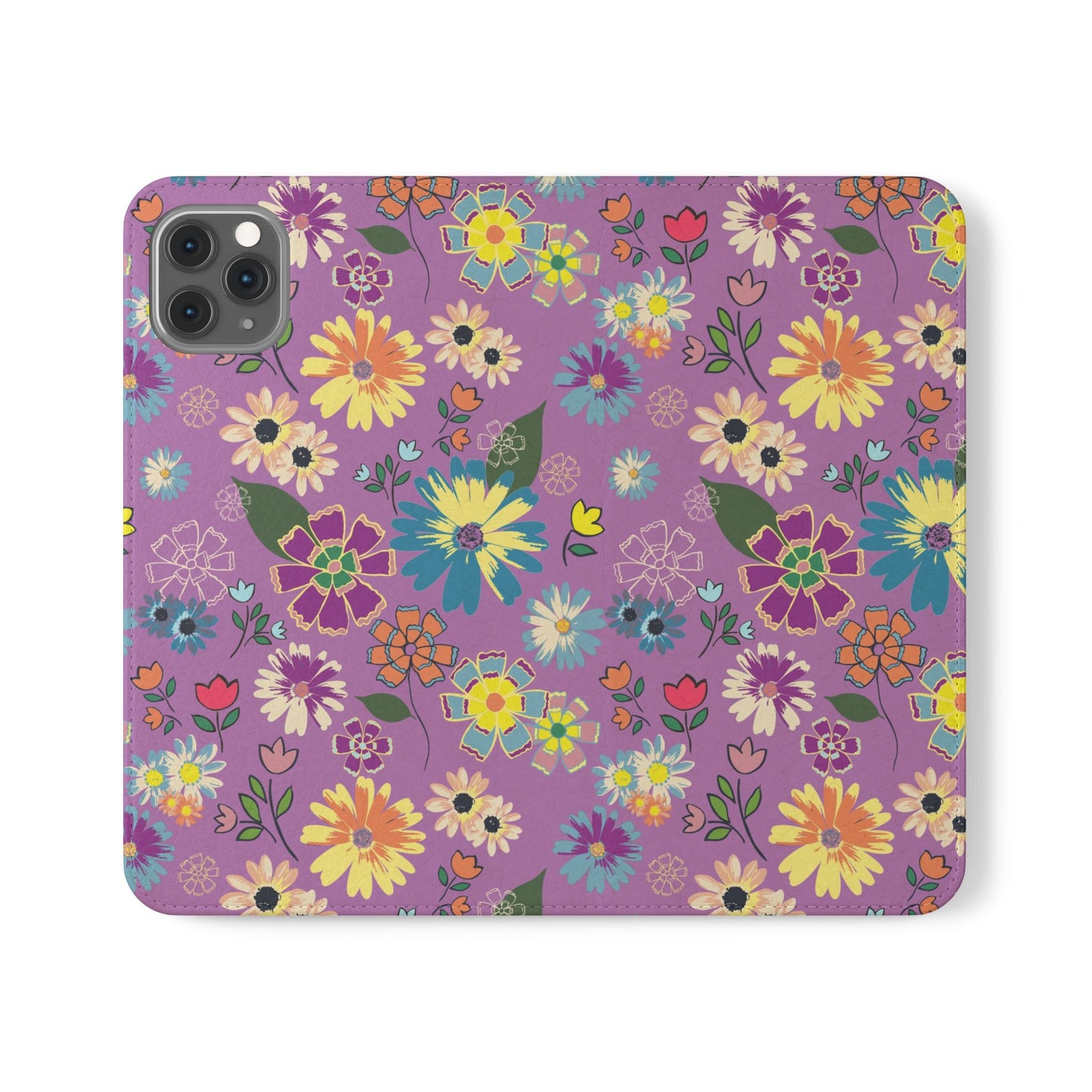 Retro Purple Floral Flip Phone Case ~ Roxy Design
