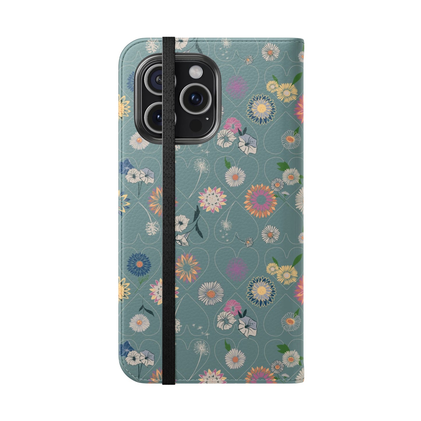 Floral Teal Flip Phone Case ~ Angie Lee Design