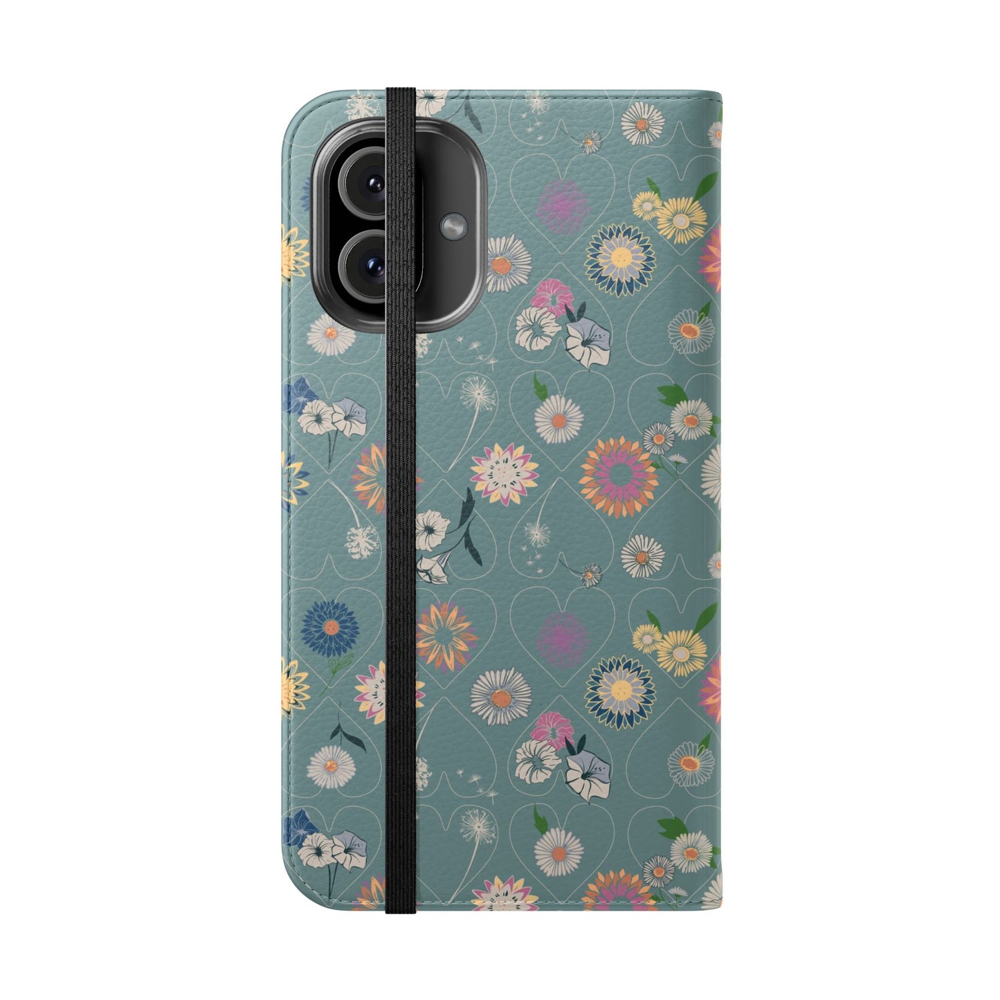 Floral Teal Flip Phone Case ~ Angie Lee Design