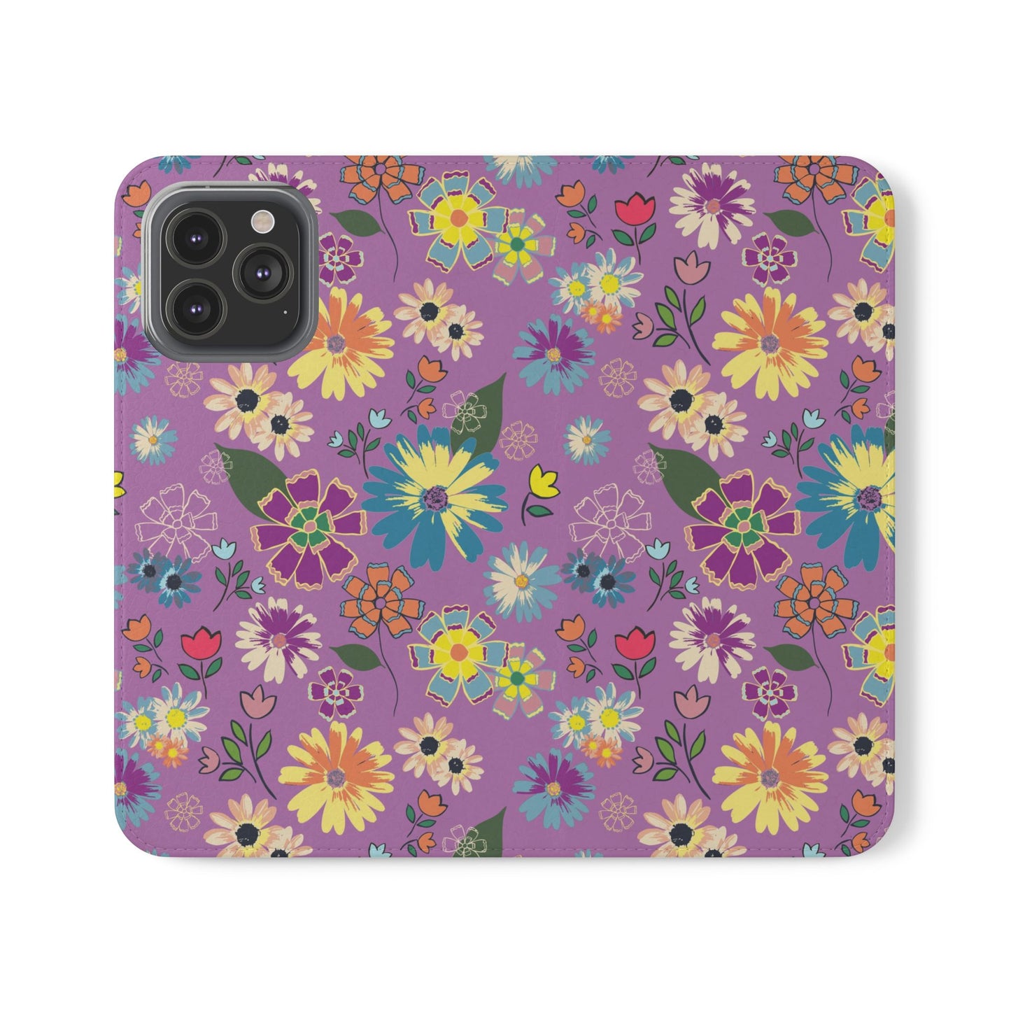 Retro Purple Floral Flip Phone Case ~ Roxy Design