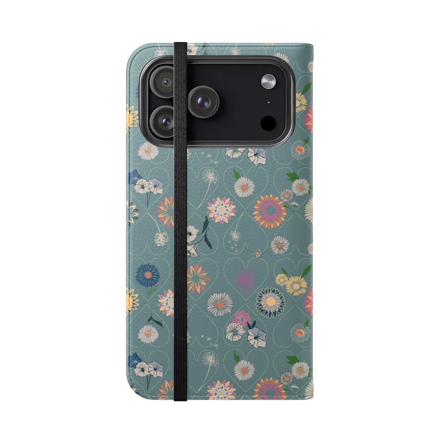 Floral Teal Flip Phone Case ~ Angie Lee Design