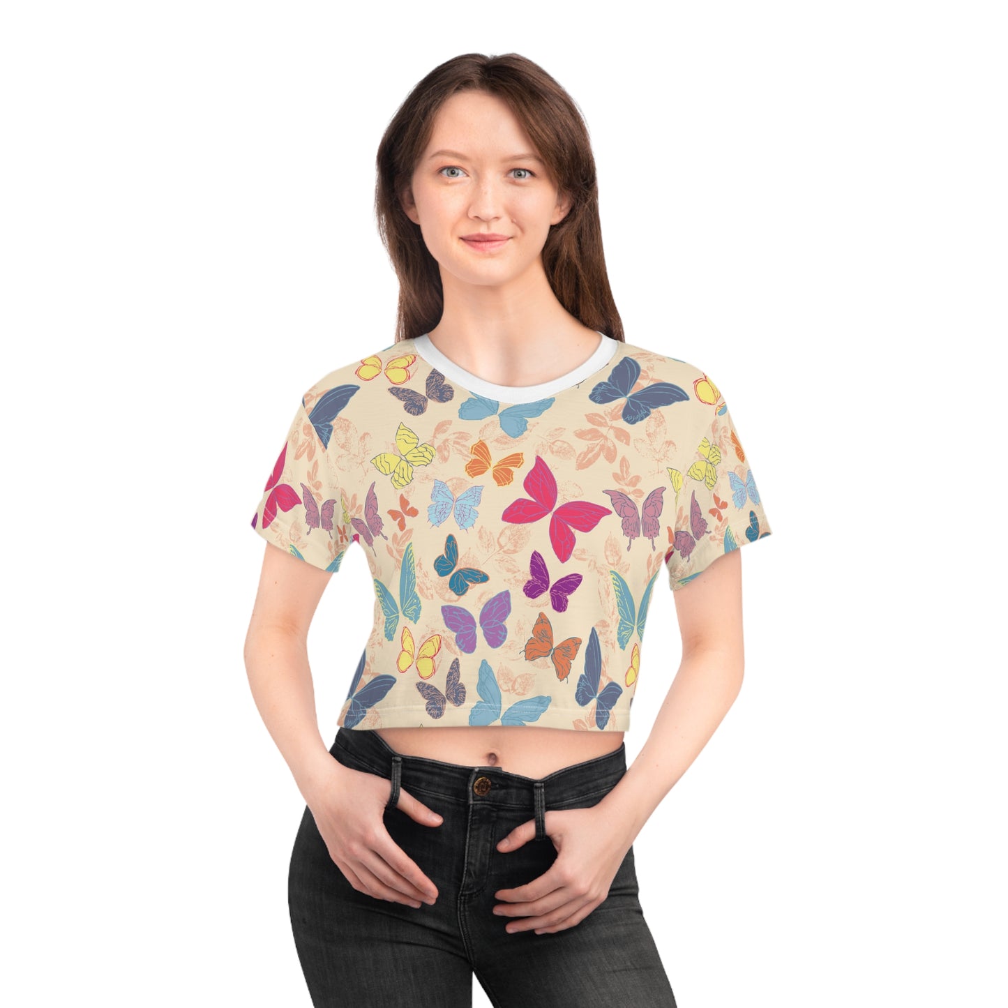 Retro Crop Tee  - Wings Design