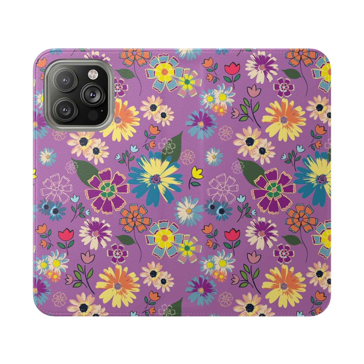 Retro Purple Floral Flip Phone Case ~ Roxy Design