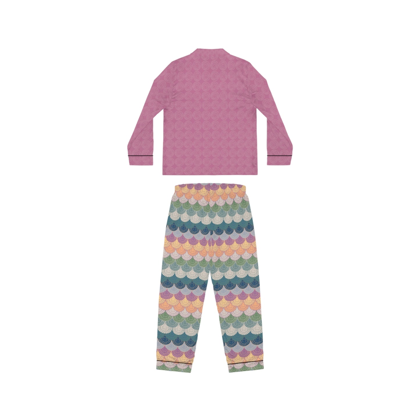 Patterned Satin Pajamas Set - Stillness and Doily Dolly Design