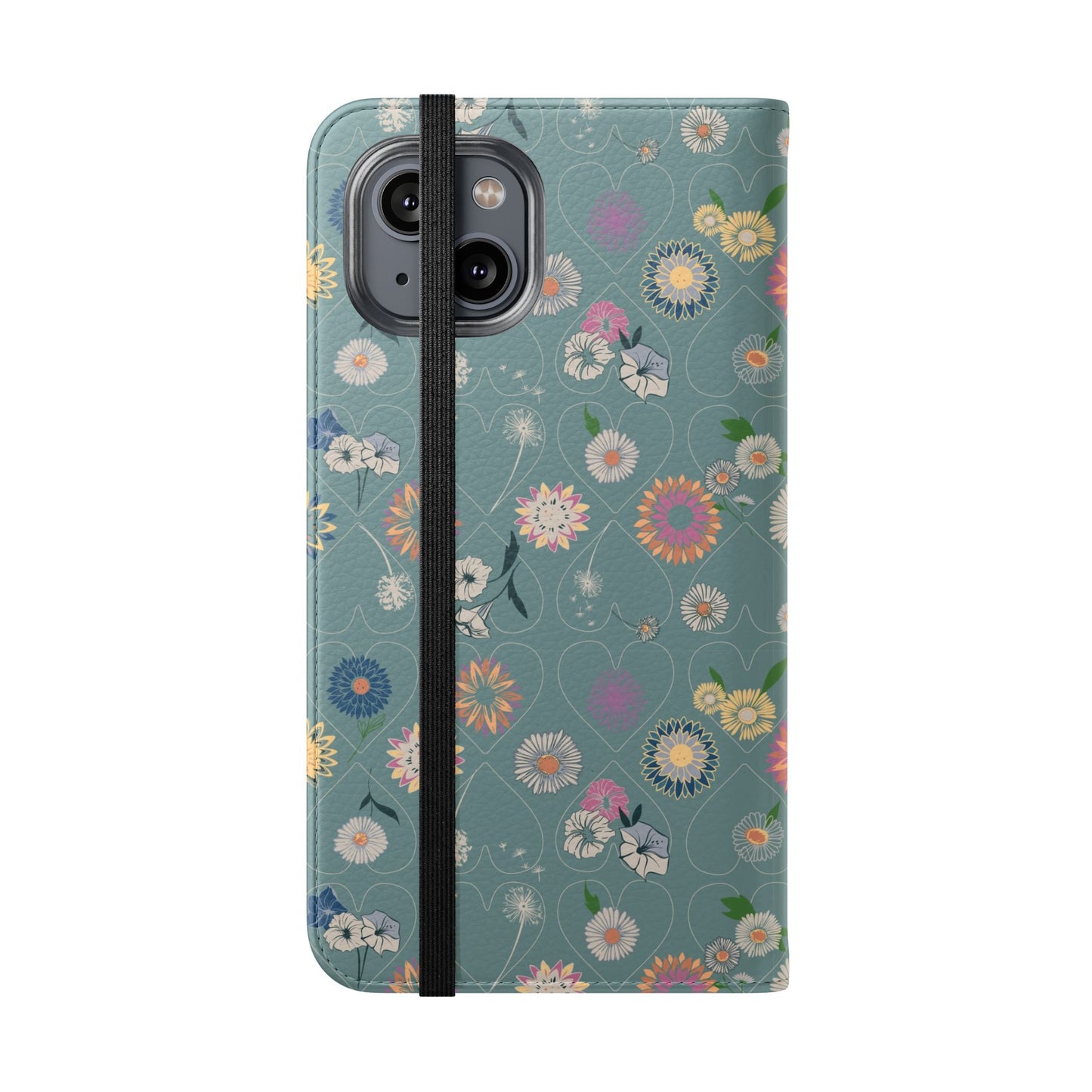 Floral Teal Flip Phone Case ~ Angie Lee Design