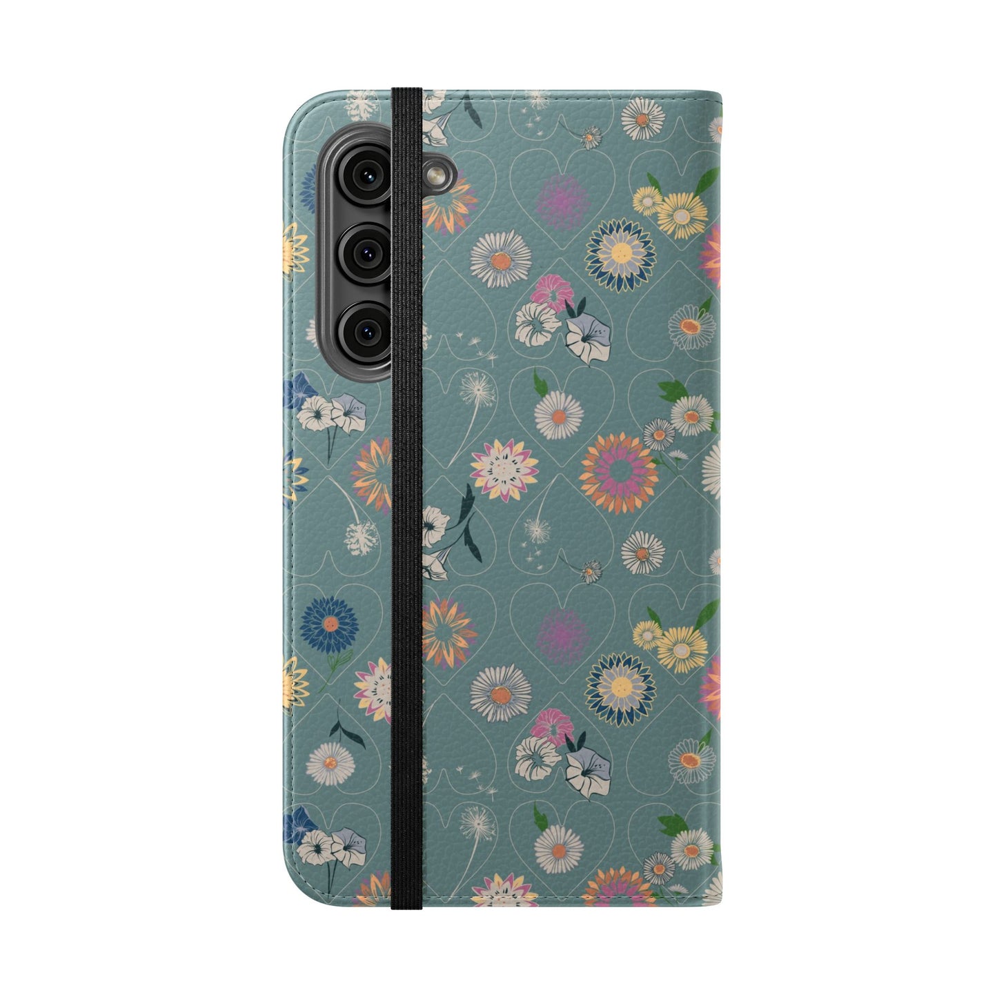 Floral Teal Flip Phone Case ~ Angie Lee Design