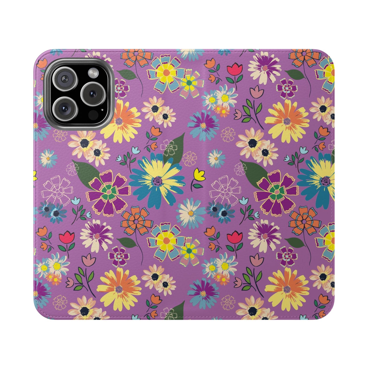 Retro Purple Floral Flip Phone Case ~ Roxy Design