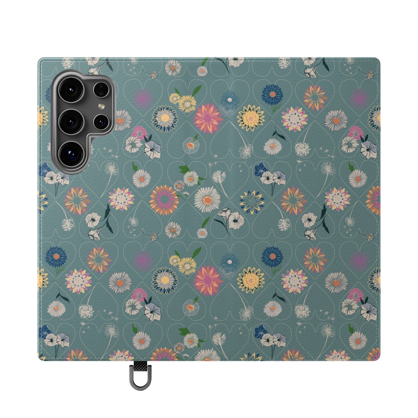 Floral Teal Flip Phone Case ~ Angie Lee Design