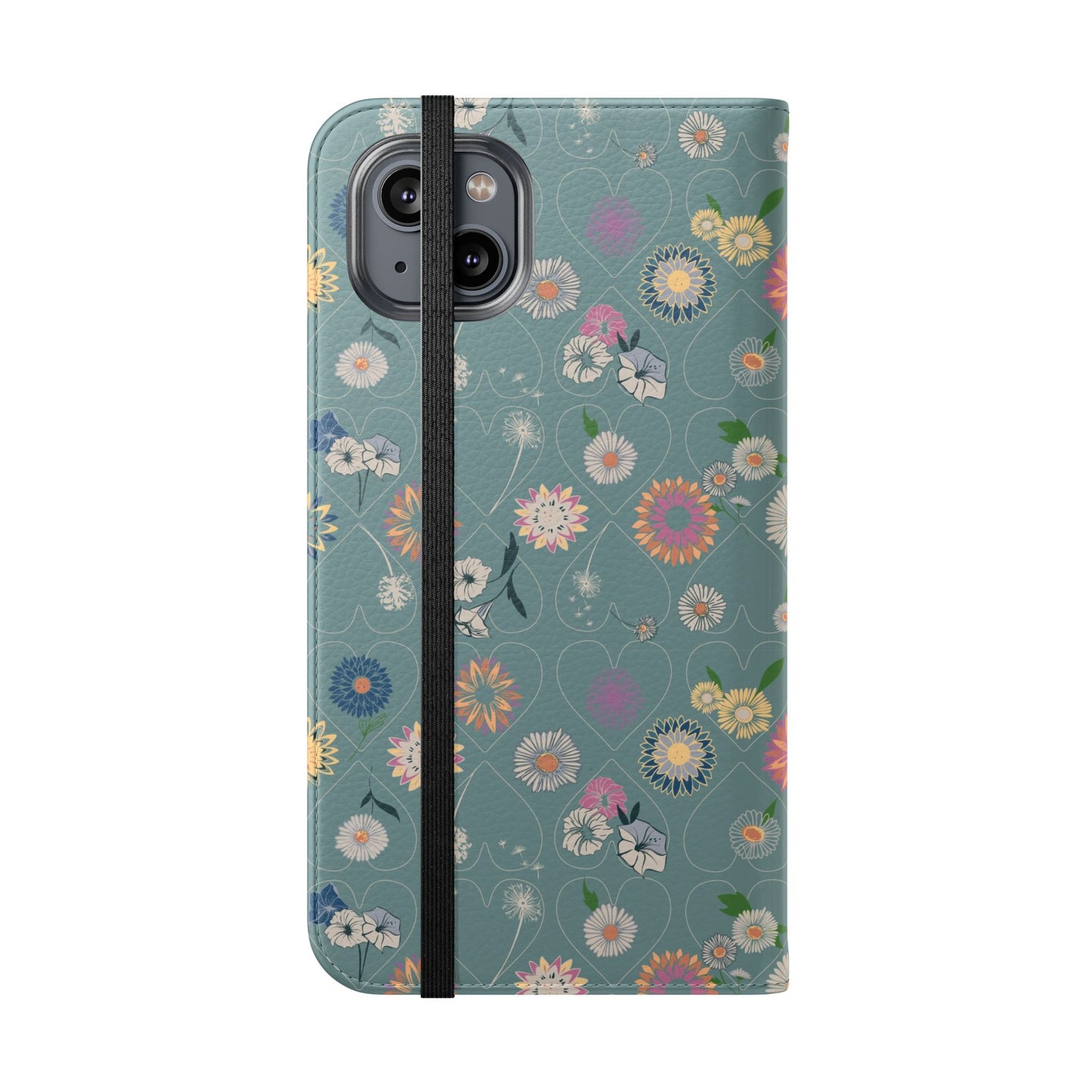 Floral Teal Flip Phone Case ~ Angie Lee Design