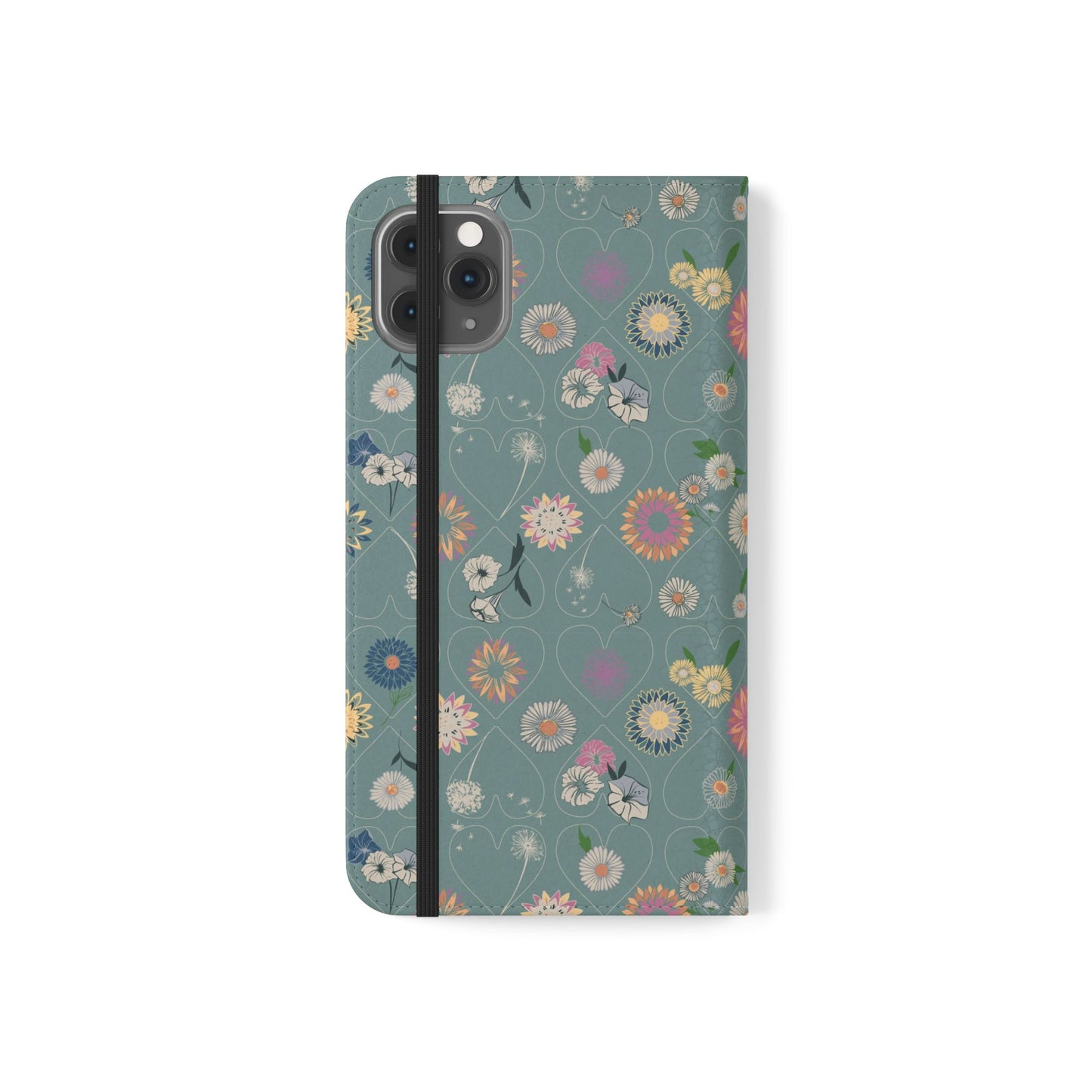 Floral Teal Flip Phone Case ~ Angie Lee Design