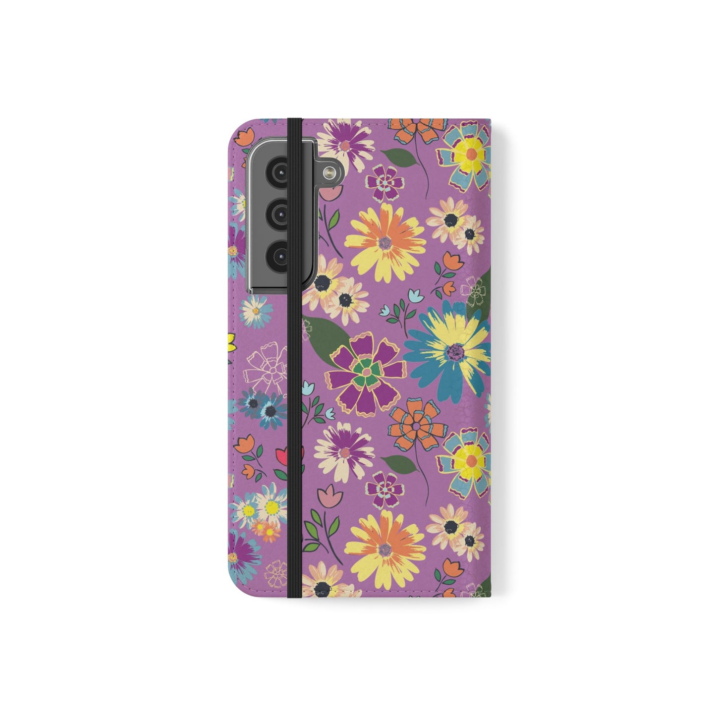 Retro Purple Floral Flip Phone Case ~ Roxy Design