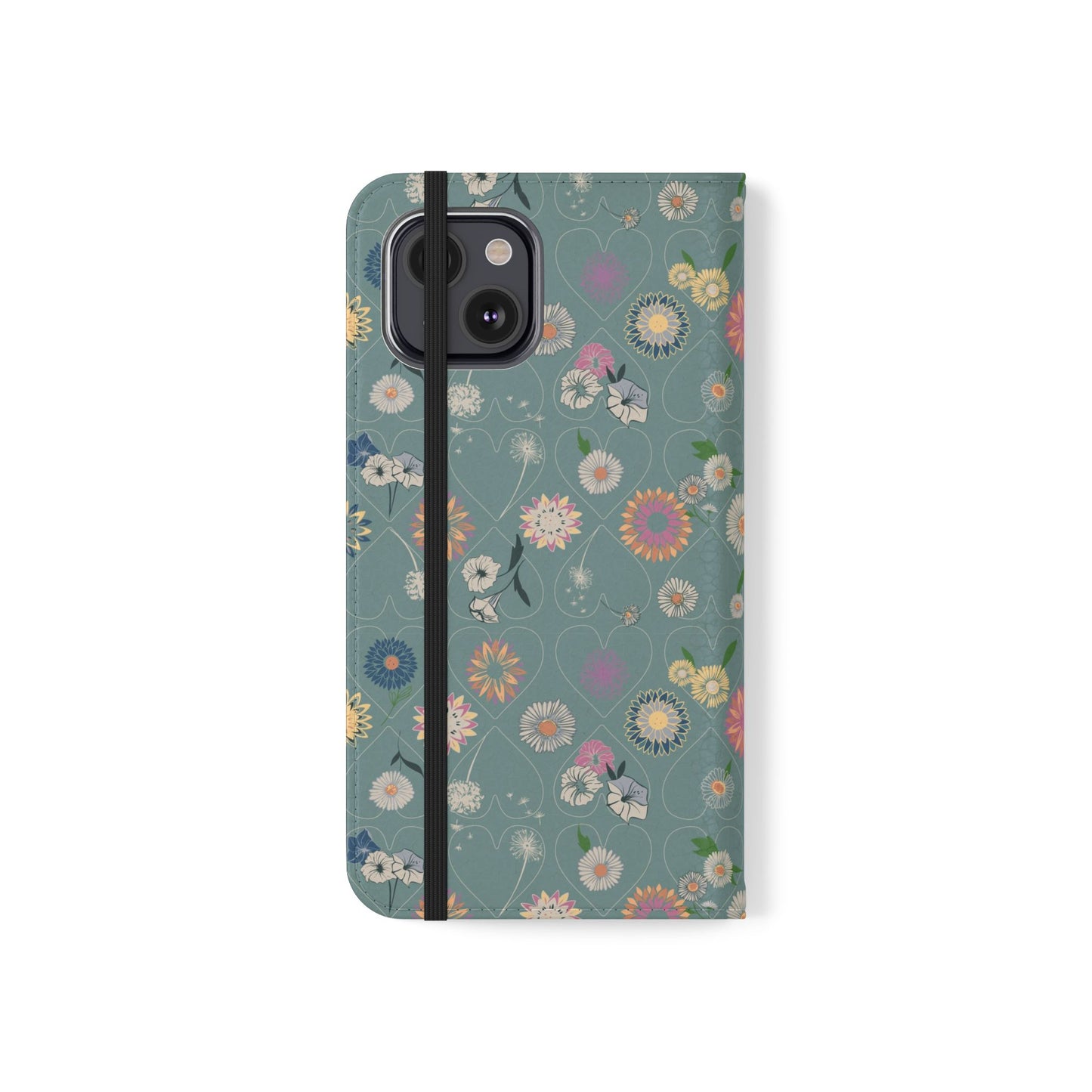 Floral Teal Flip Phone Case ~ Angie Lee Design