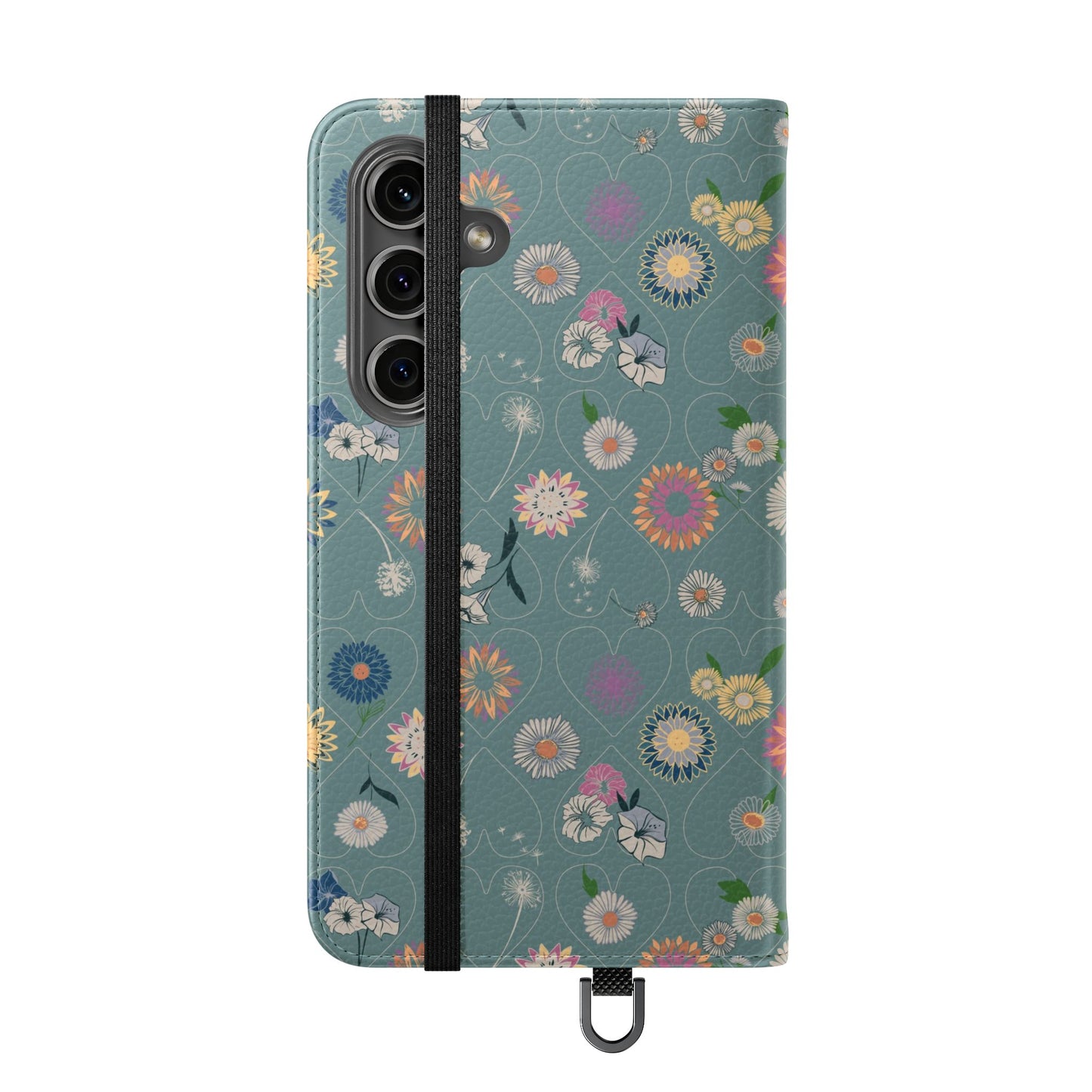 Floral Teal Flip Phone Case ~ Angie Lee Design